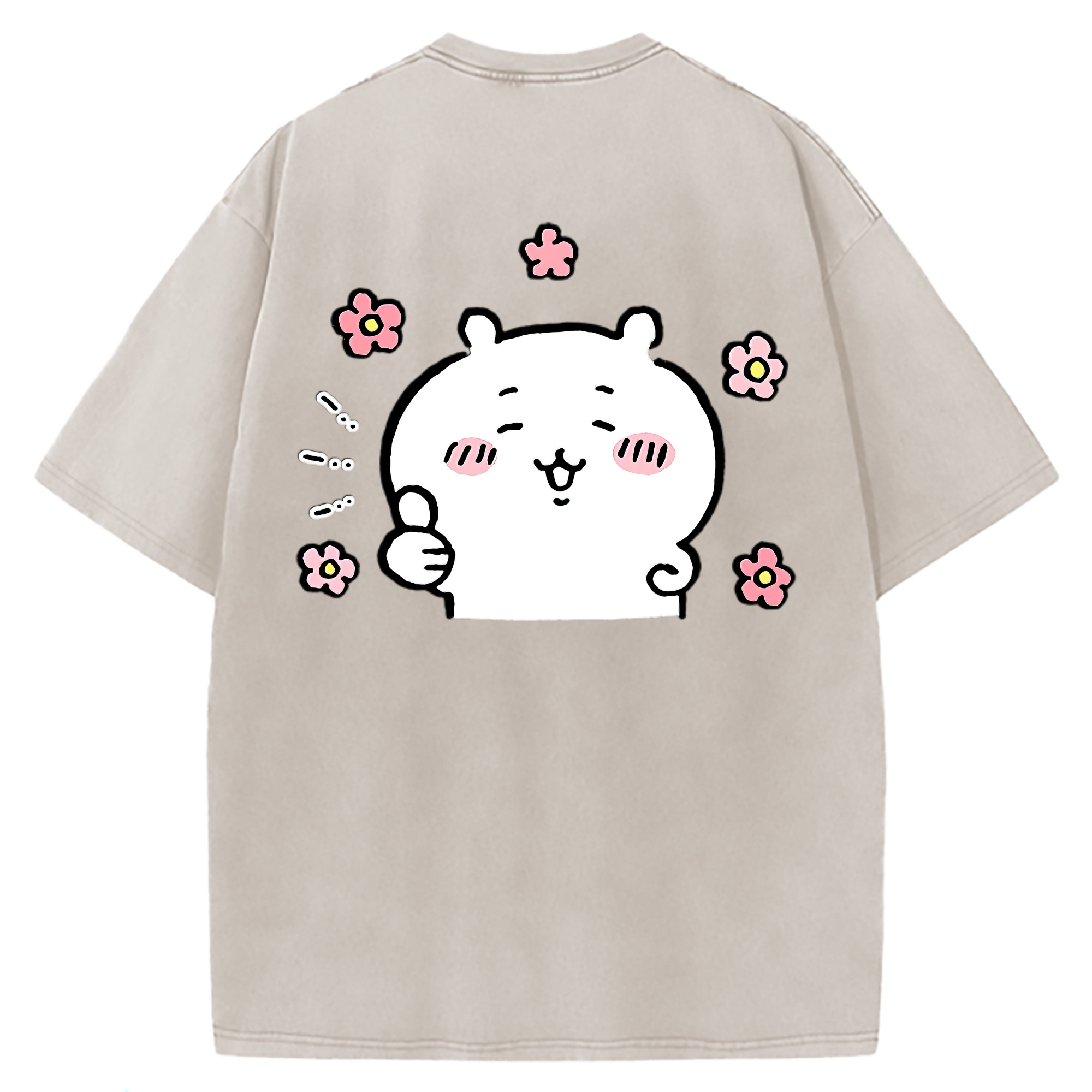 （画像用） ちいかわ ちいかわ Chii-kawa chiikawa 綿100% ヴィンテージ風 半袖Tシャツ（背面プリント）
