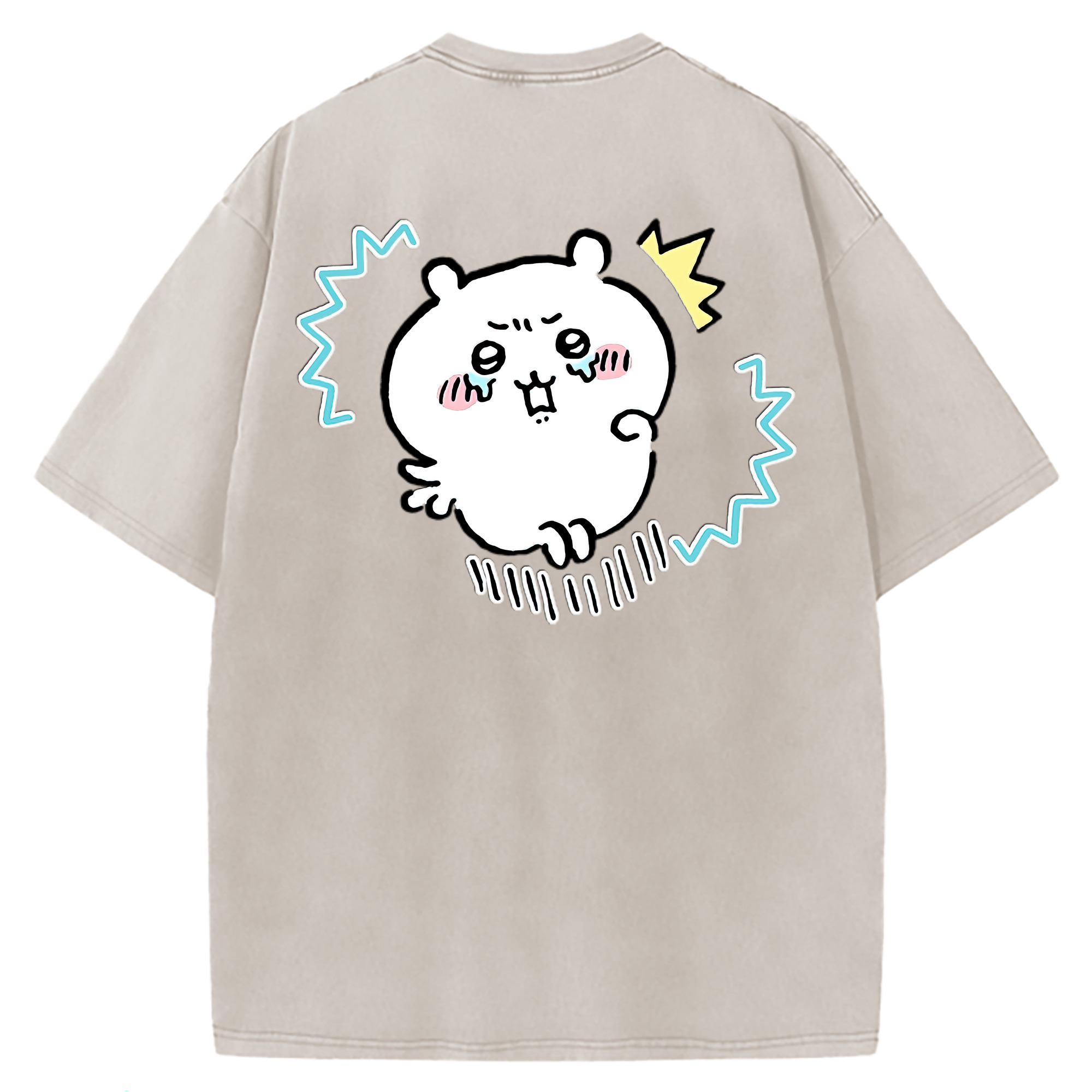 （画像用） ちいかわ ちいかわ Chii-kawa chiikawa 綿100% ヴィンテージ風 半袖Tシャツ（背面プリント）