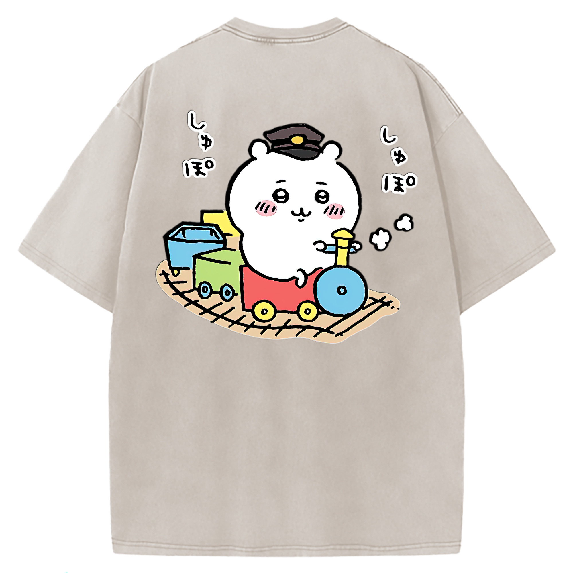 （画像用） ちいかわ ちいかわ Chii-kawa chiikawa 綿100% ヴィンテージ風 半袖Tシャツ（背面プリント）
