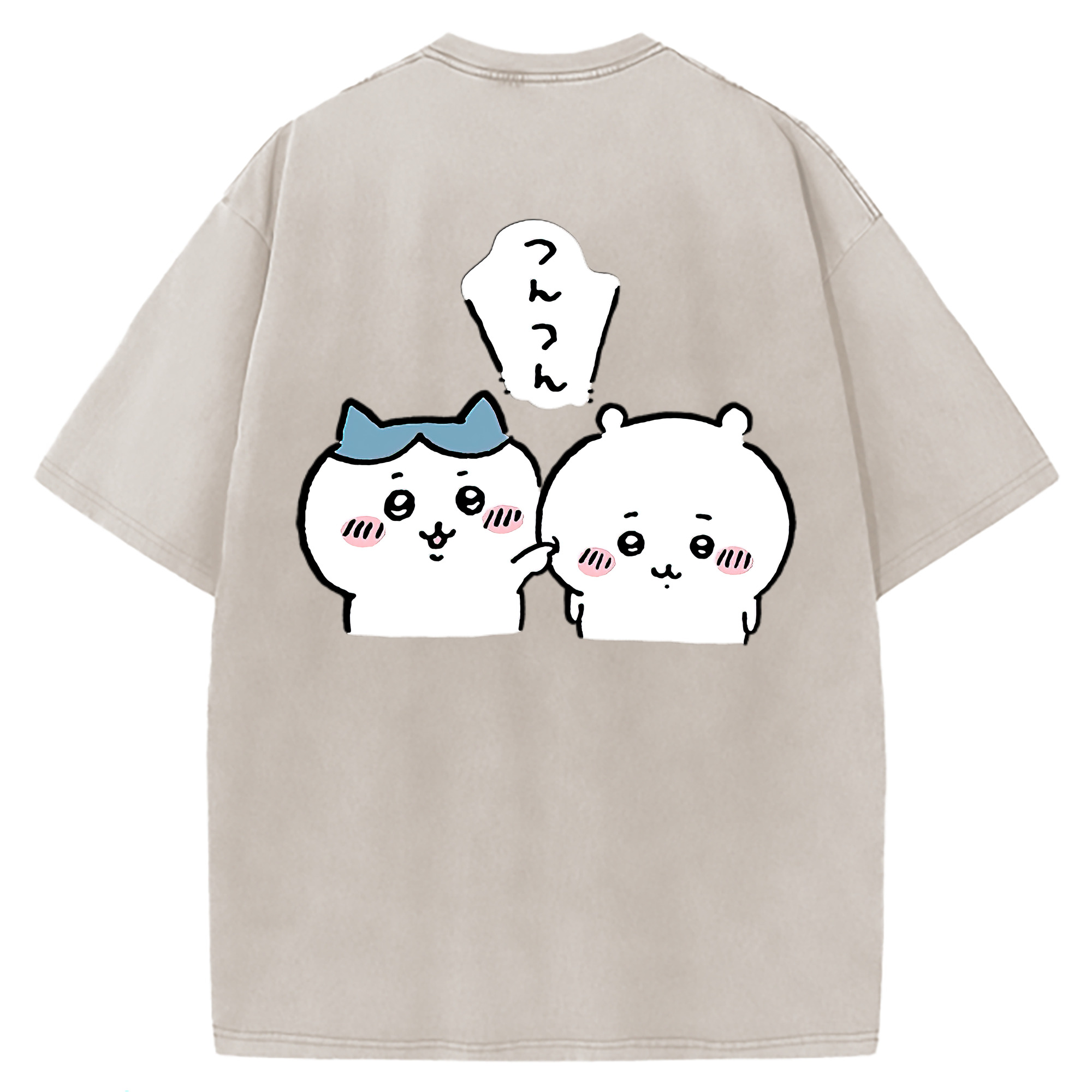 （画像用） ちいかわ ちいかわ Chii-kawa chiikawa 綿100% ヴィンテージ風 半袖Tシャツ（背面プリント）