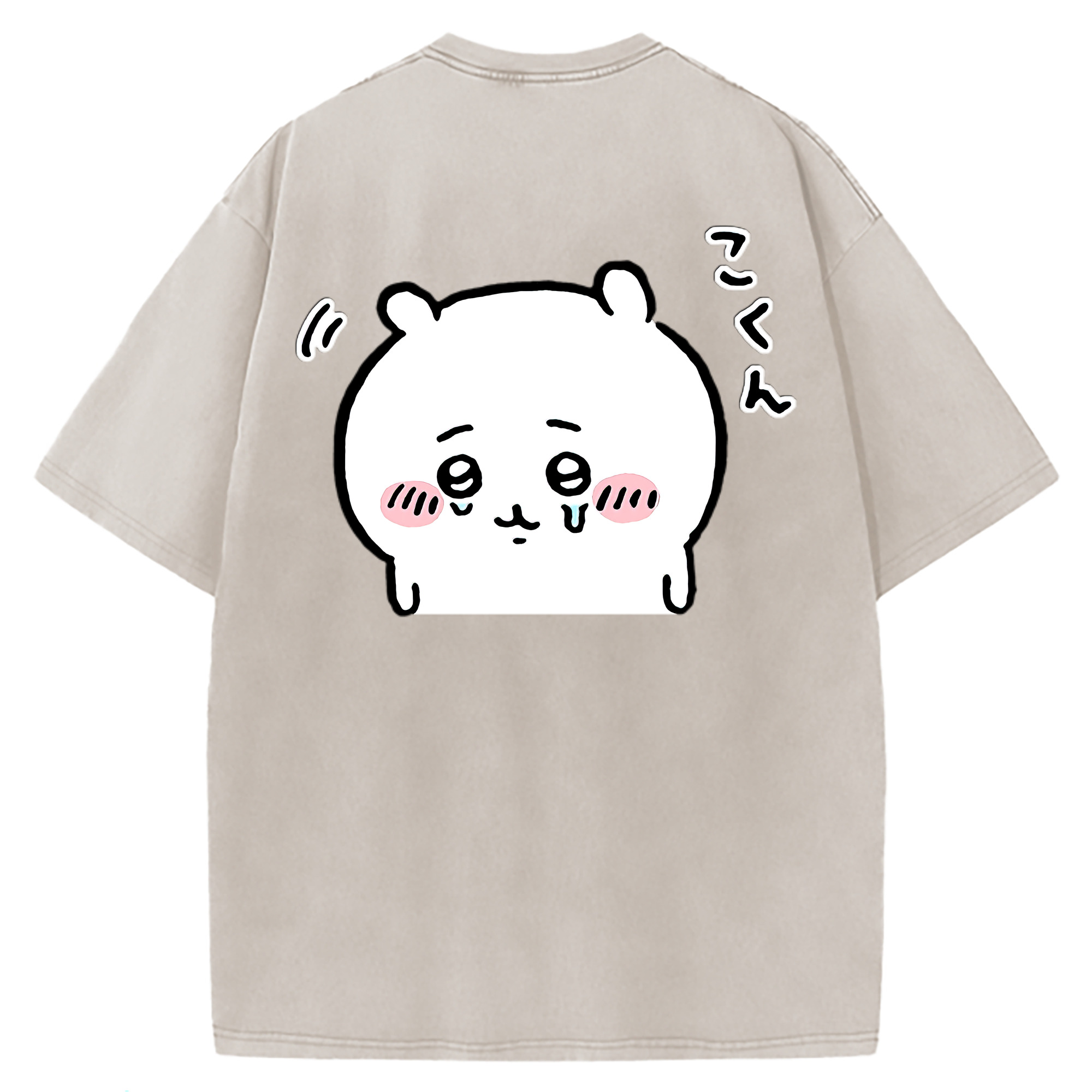 （画像用） ちいかわ ちいかわ Chii-kawa chiikawa 綿100% ヴィンテージ風 半袖Tシャツ（背面プリント）