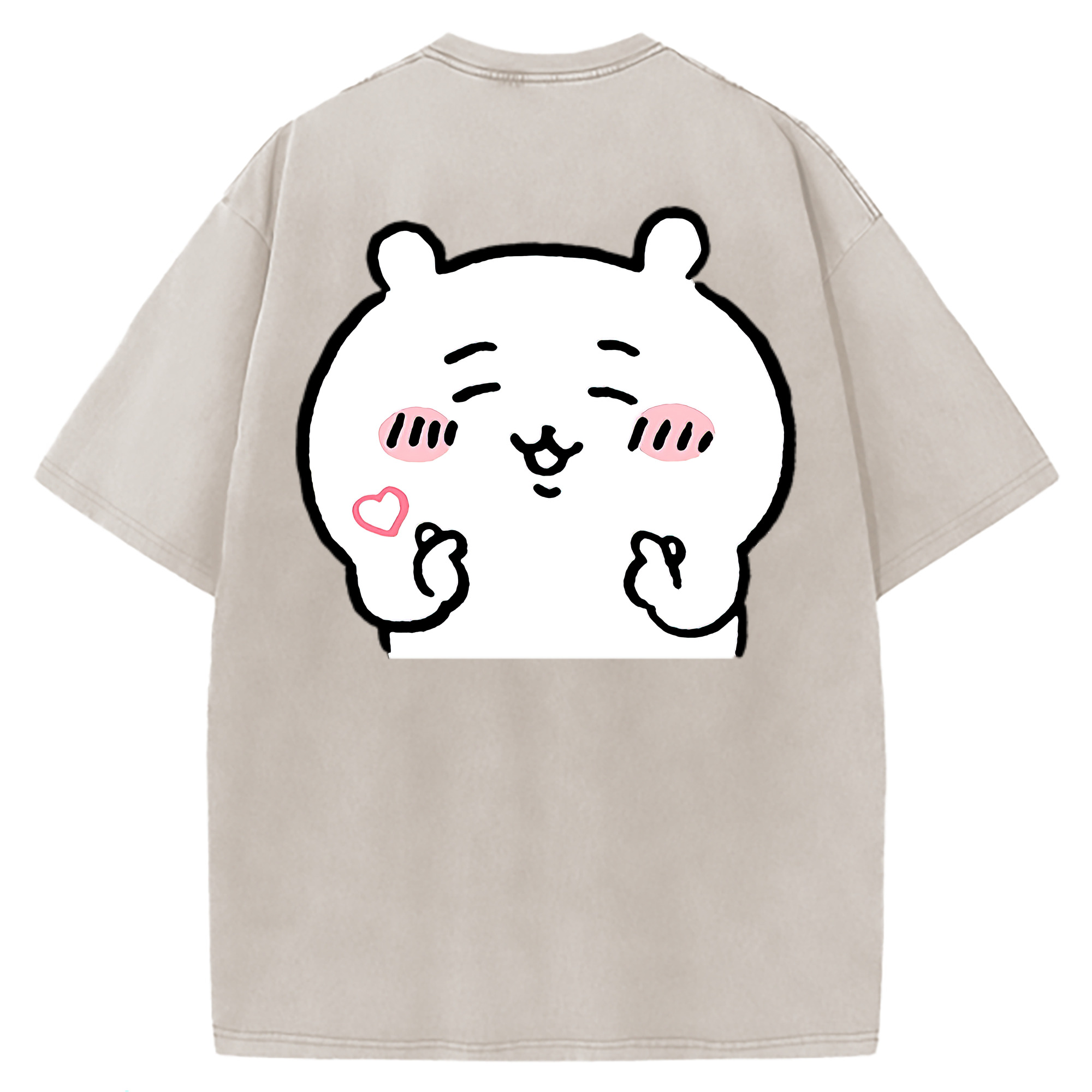 （画像用） ちいかわ ちいかわ Chii-kawa chiikawa 綿100% ヴィンテージ風 半袖Tシャツ（背面プリント）