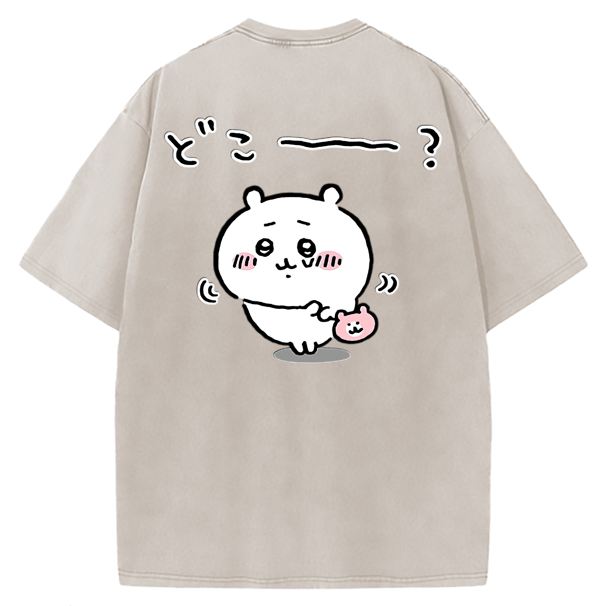 （画像用） ちいかわ ちいかわ Chii-kawa chiikawa 綿100% ヴィンテージ風 半袖Tシャツ（背面プリント）