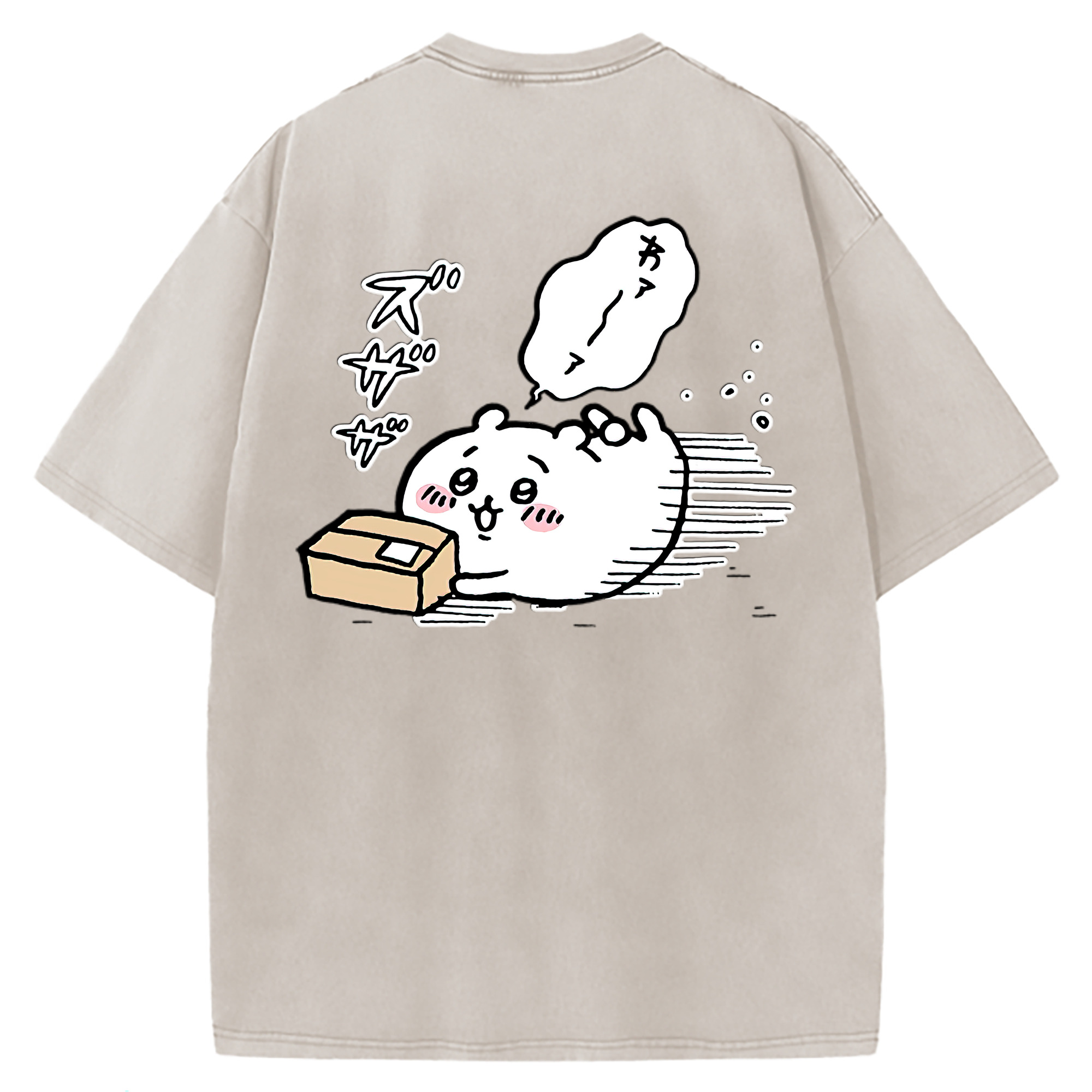 （画像用） ちいかわ ちいかわ Chii-kawa chiikawa 綿100% ヴィンテージ風 半袖Tシャツ（背面プリント）