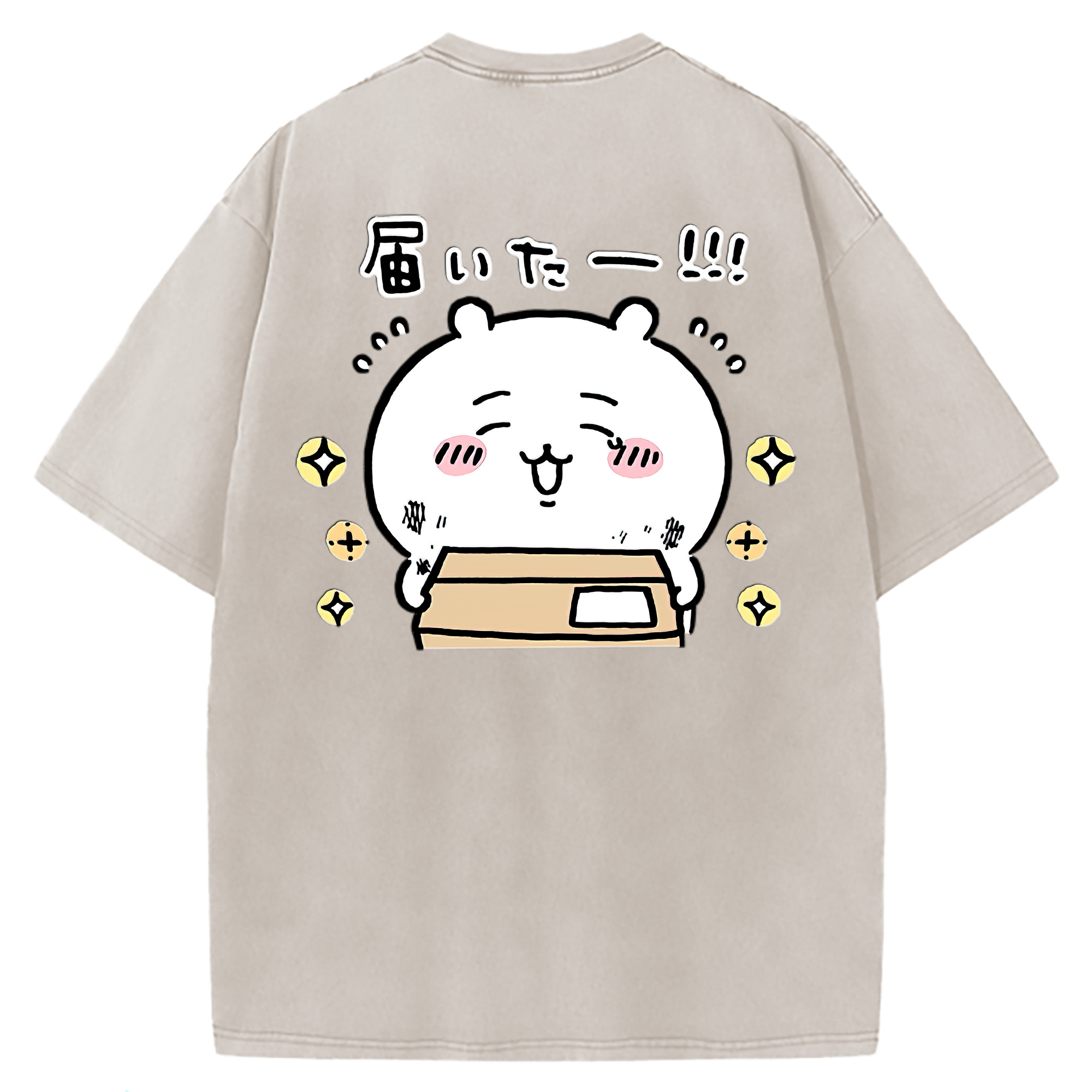 （画像用） ちいかわ ちいかわ Chii-kawa chiikawa 綿100% ヴィンテージ風 半袖Tシャツ（背面プリント）