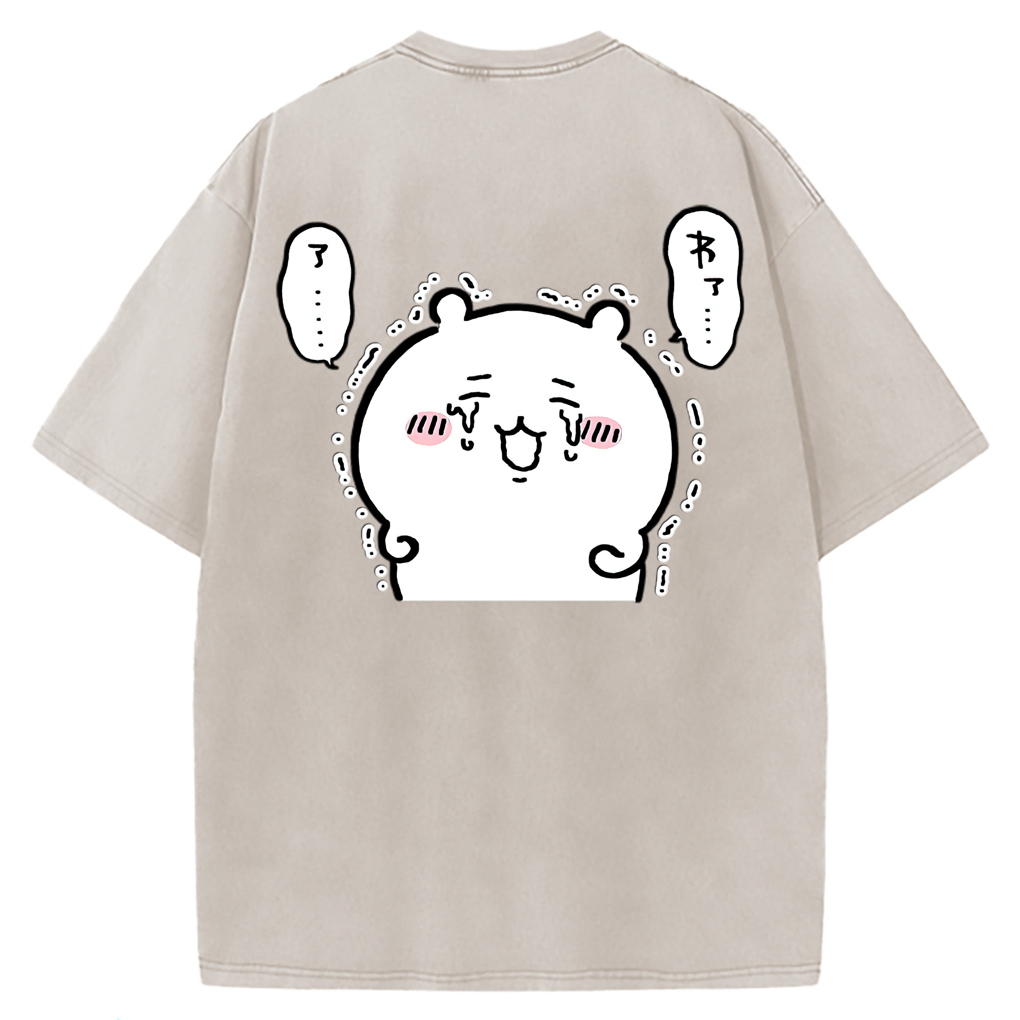 （画像用） ちいかわ ちいかわ Chii-kawa chiikawa 綿100% ヴィンテージ風 半袖Tシャツ（背面プリント）