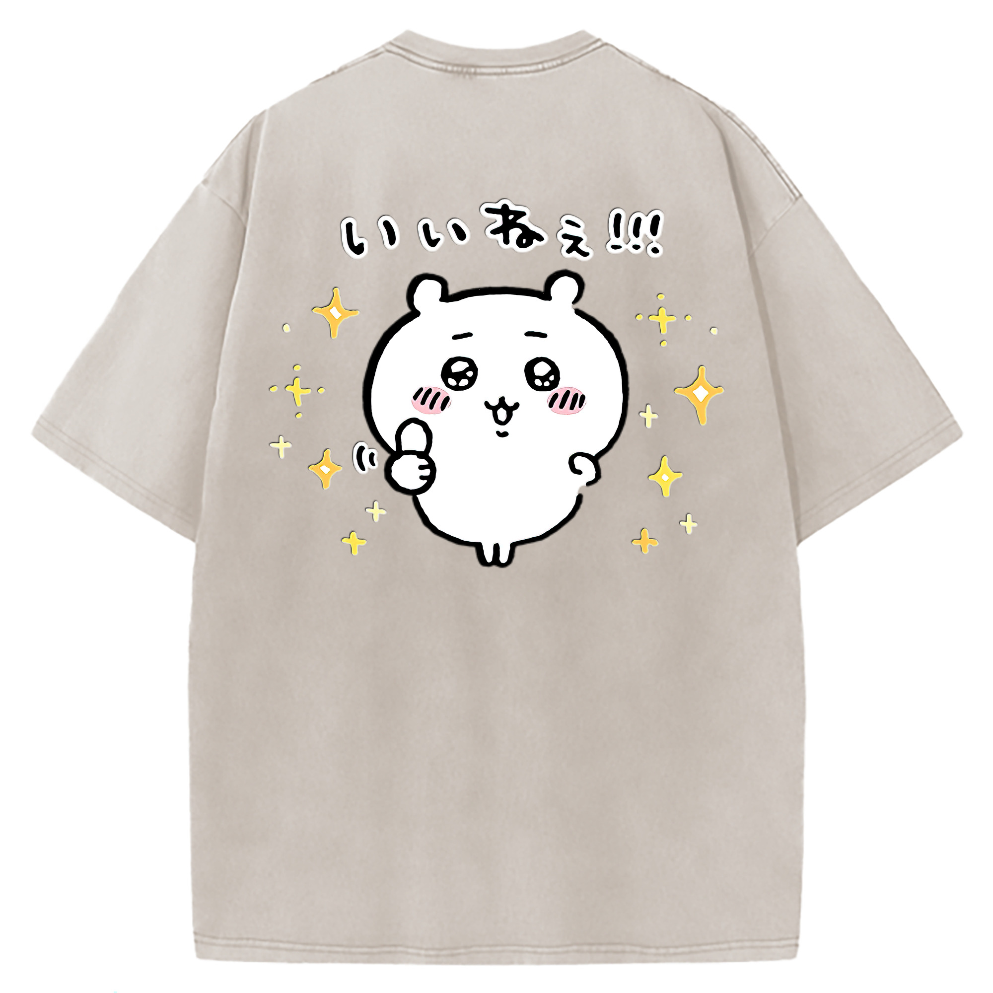 （画像用） ちいかわ ちいかわ Chii-kawa chiikawa 綿100% ヴィンテージ風 半袖Tシャツ（背面プリント）