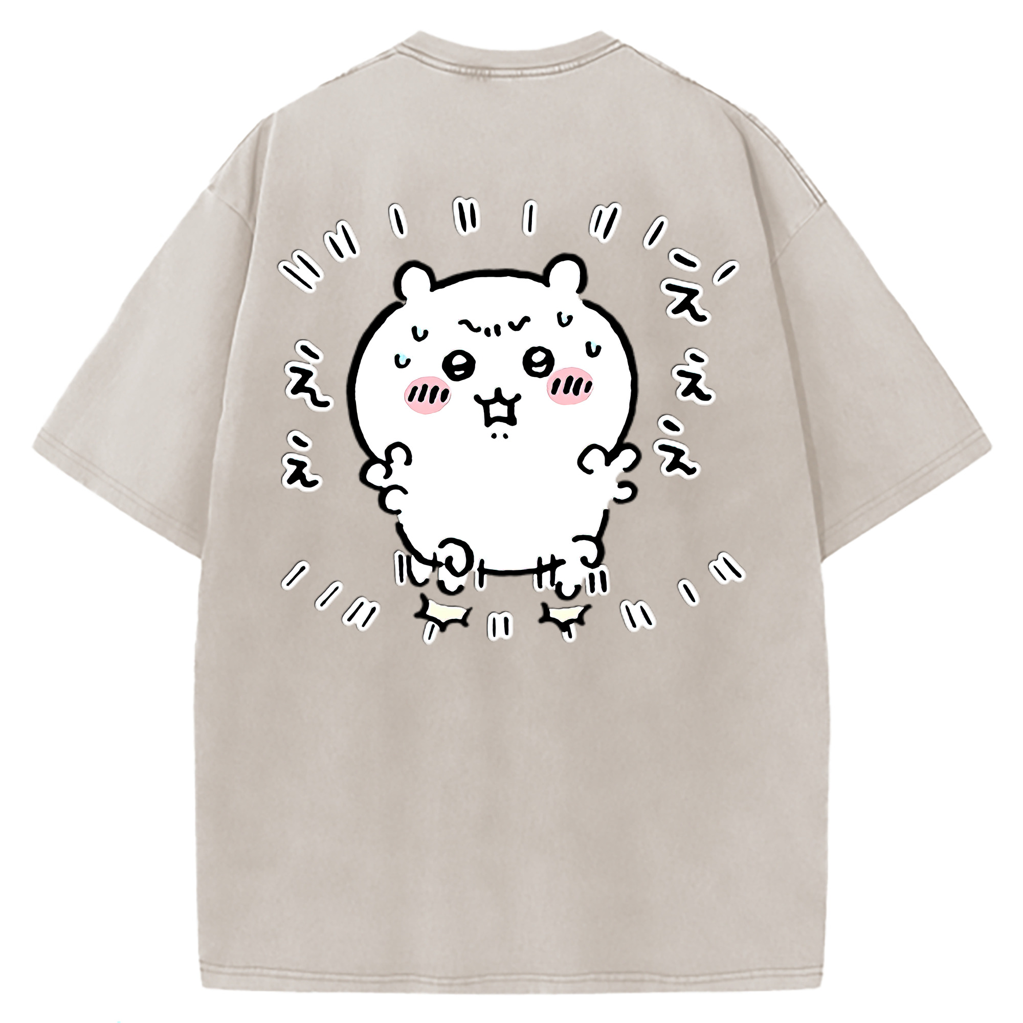 （画像用） ちいかわ ちいかわ Chii-kawa chiikawa 綿100% ヴィンテージ風 半袖Tシャツ（背面プリント）