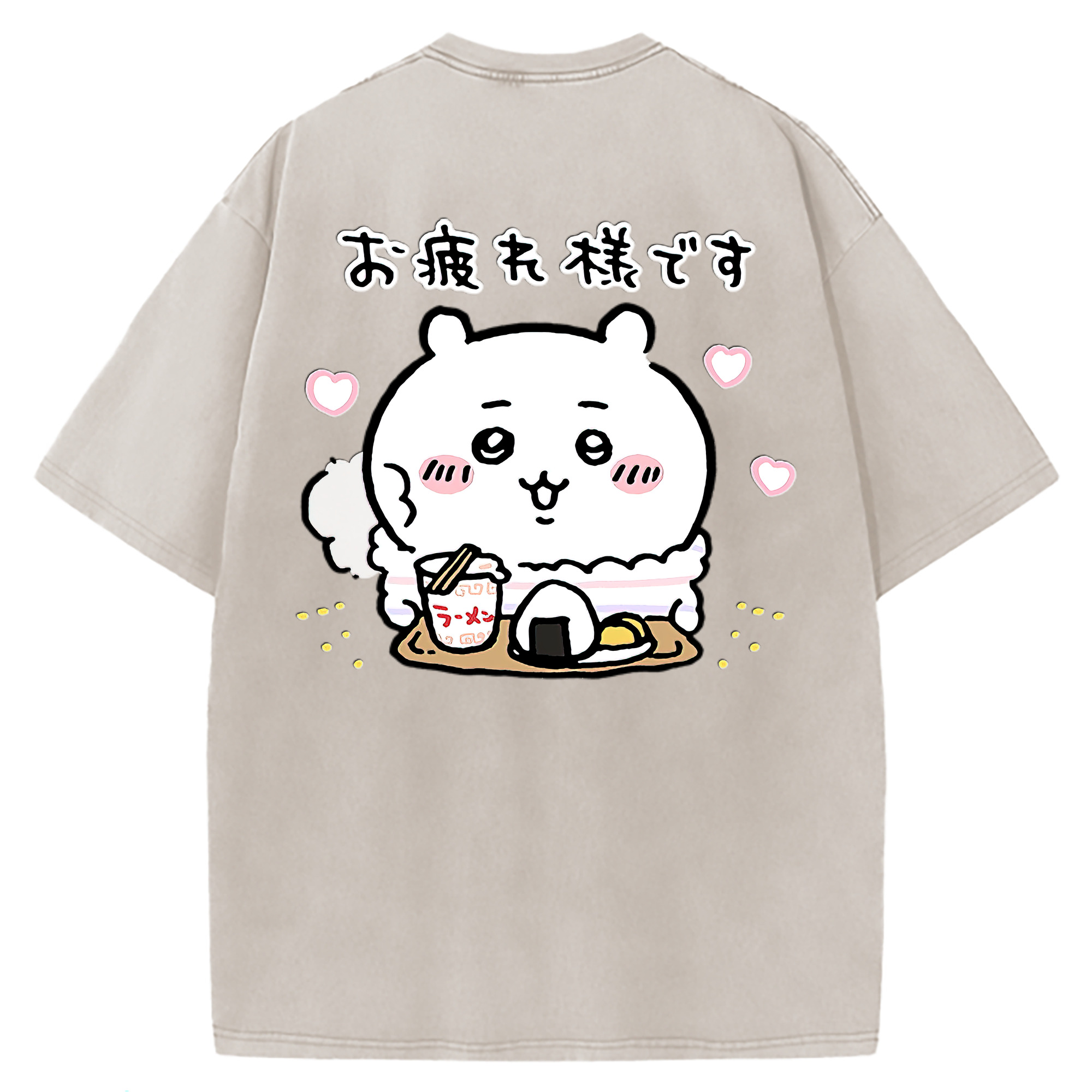 （画像用） ちいかわ ちいかわ Chii-kawa chiikawa 綿100% ヴィンテージ風 半袖Tシャツ（背面プリント）