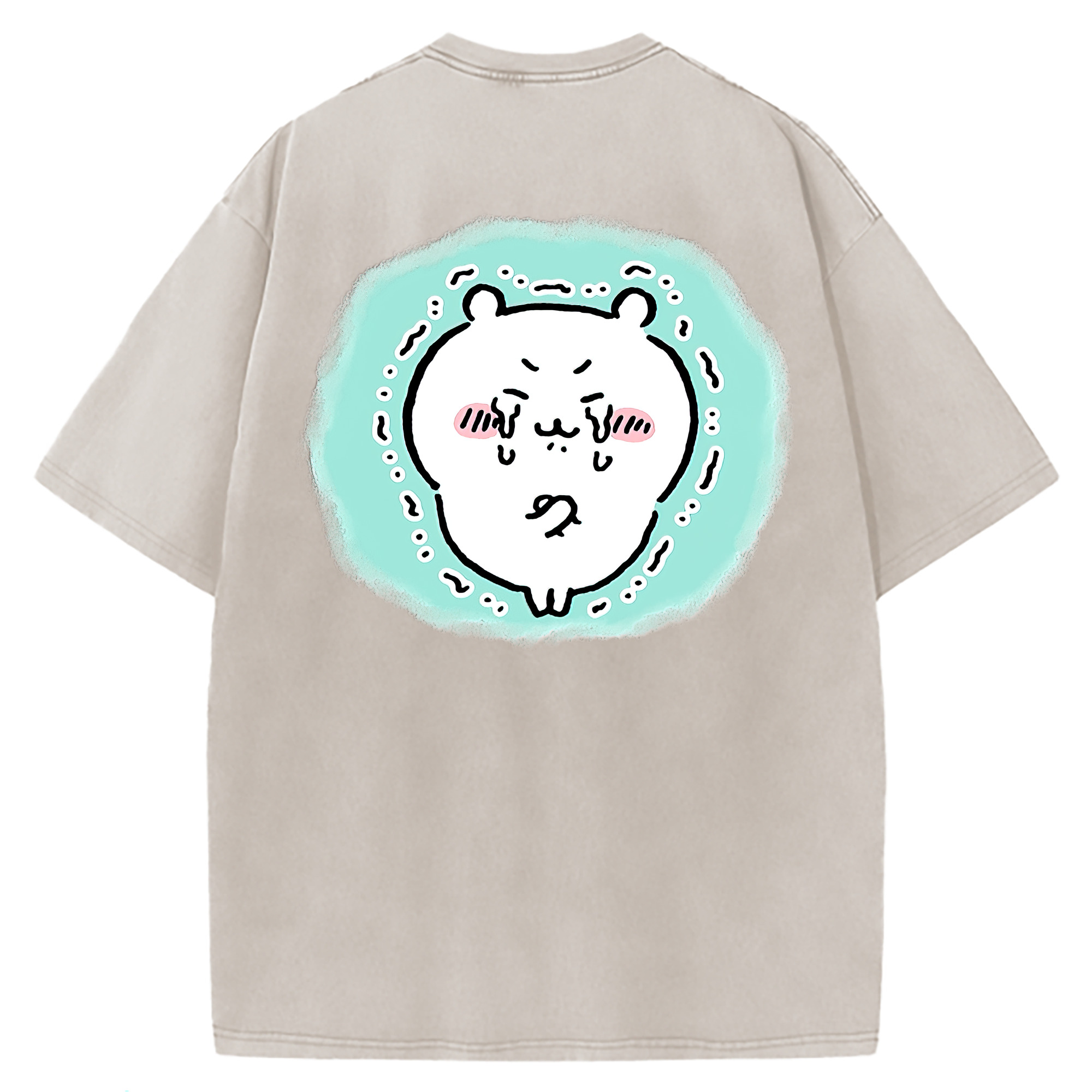 （画像用） ちいかわ ちいかわ Chii-kawa chiikawa 綿100% ヴィンテージ風 半袖Tシャツ（背面プリント）