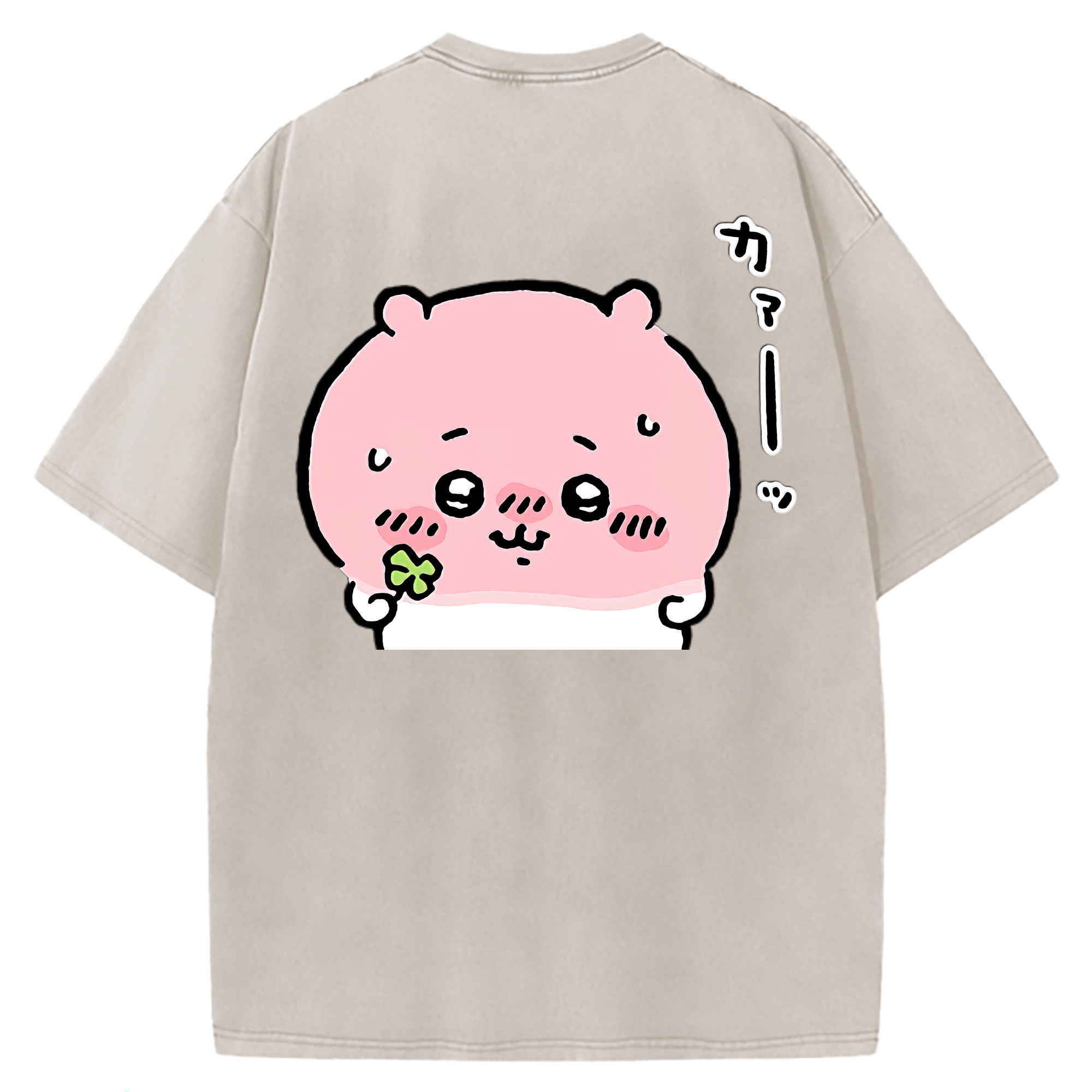 （画像用） ちいかわ ちいかわ Chii-kawa chiikawa 綿100% ヴィンテージ風 半袖Tシャツ（背面プリント）