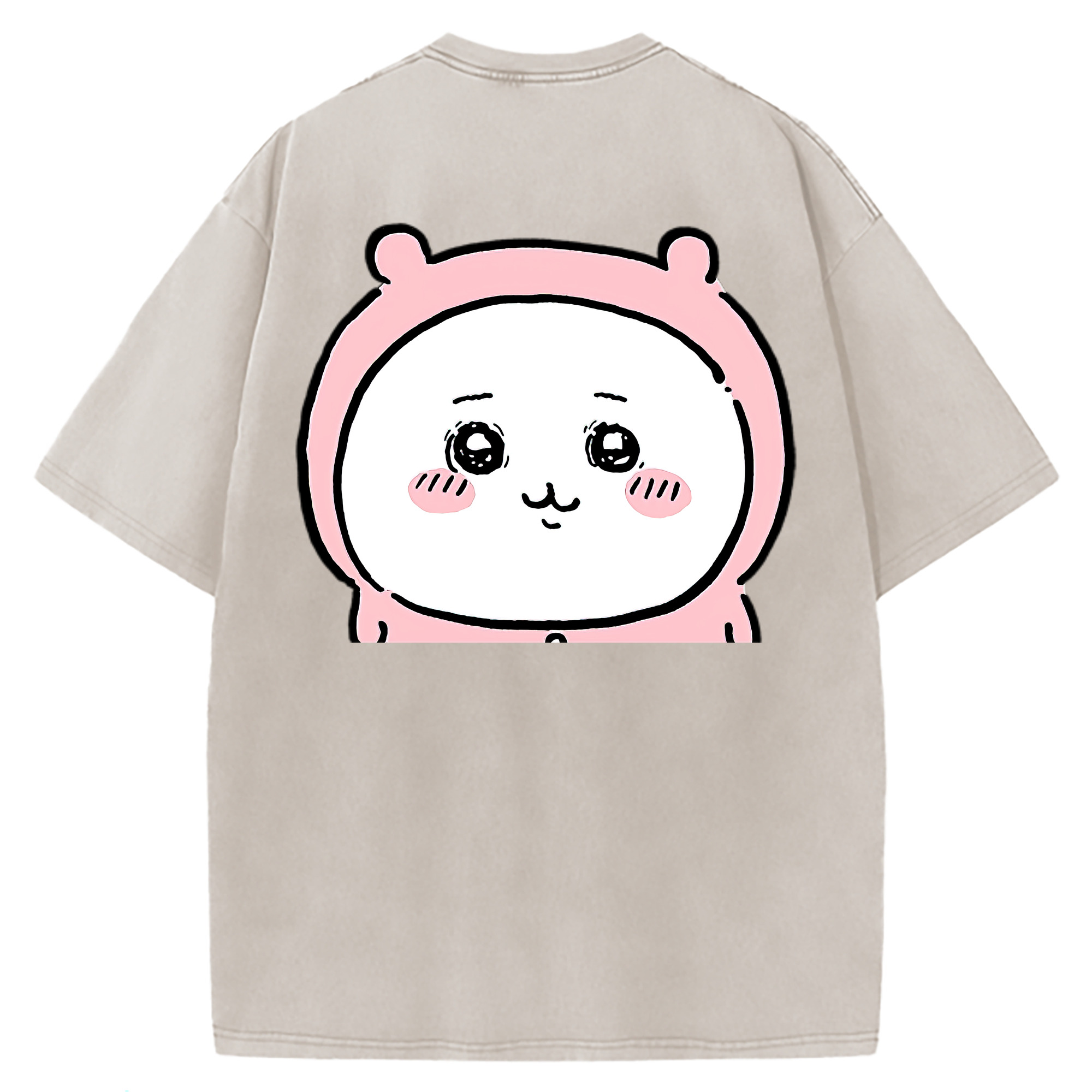 （画像用） ちいかわ ちいかわ Chii-kawa chiikawa 綿100% ヴィンテージ風 半袖Tシャツ（背面プリント）