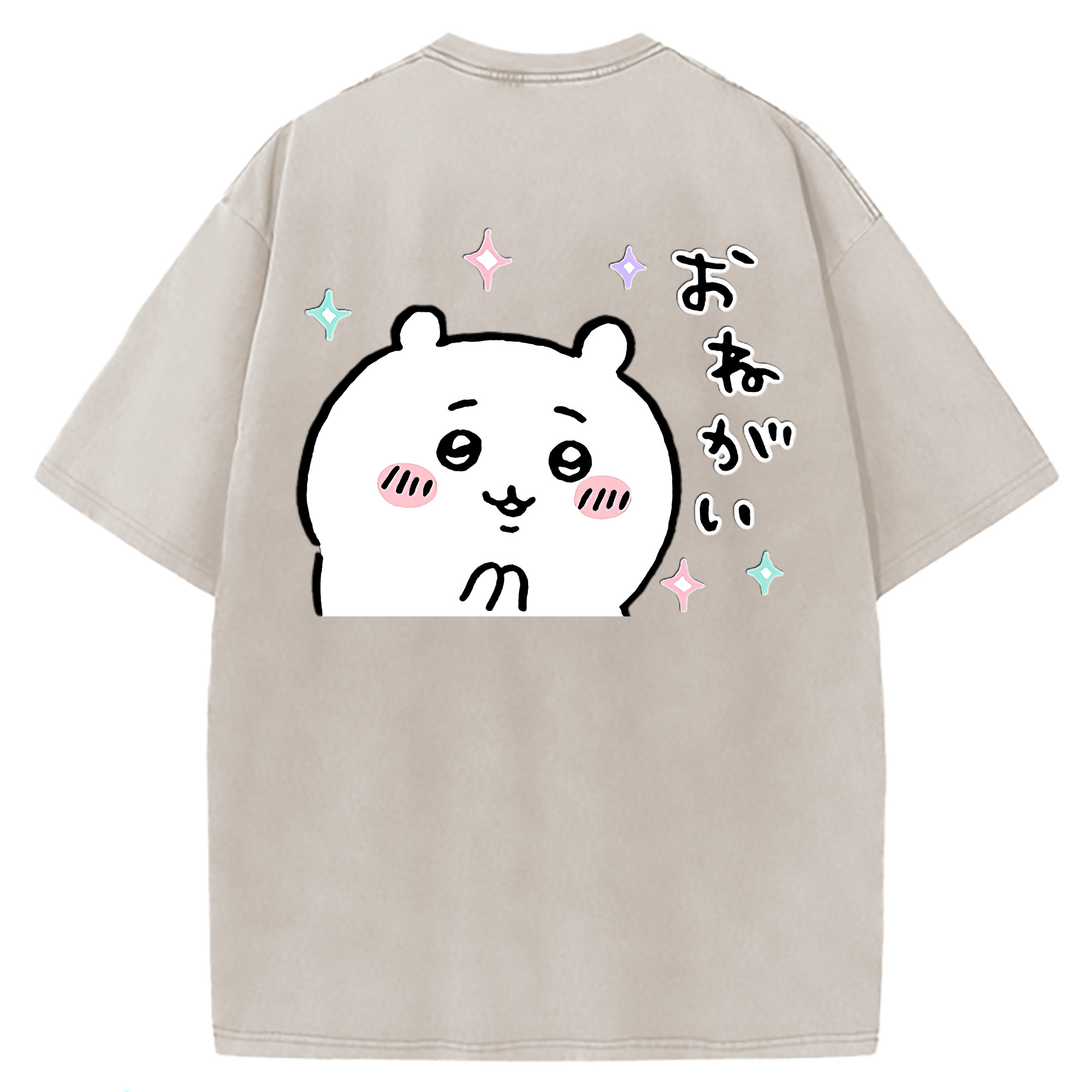 （画像用） ちいかわ ちいかわ Chii-kawa chiikawa 綿100% ヴィンテージ風 半袖Tシャツ（背面プリント）
