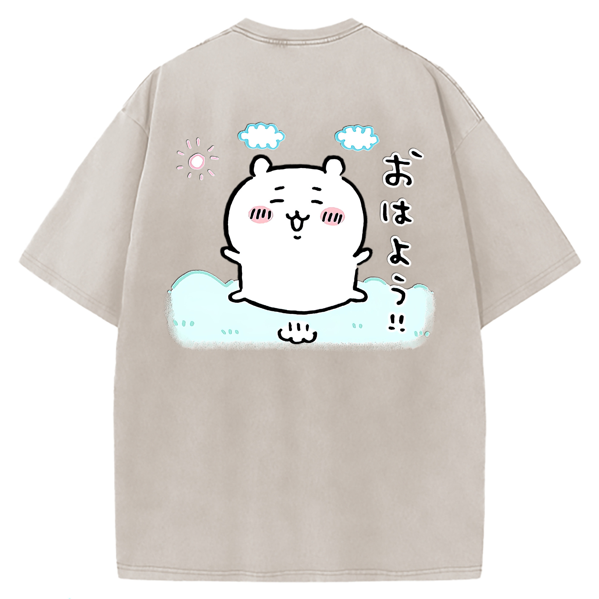 （画像用） ちいかわ ちいかわ Chii-kawa chiikawa 綿100% ヴィンテージ風 半袖Tシャツ（背面プリント）
