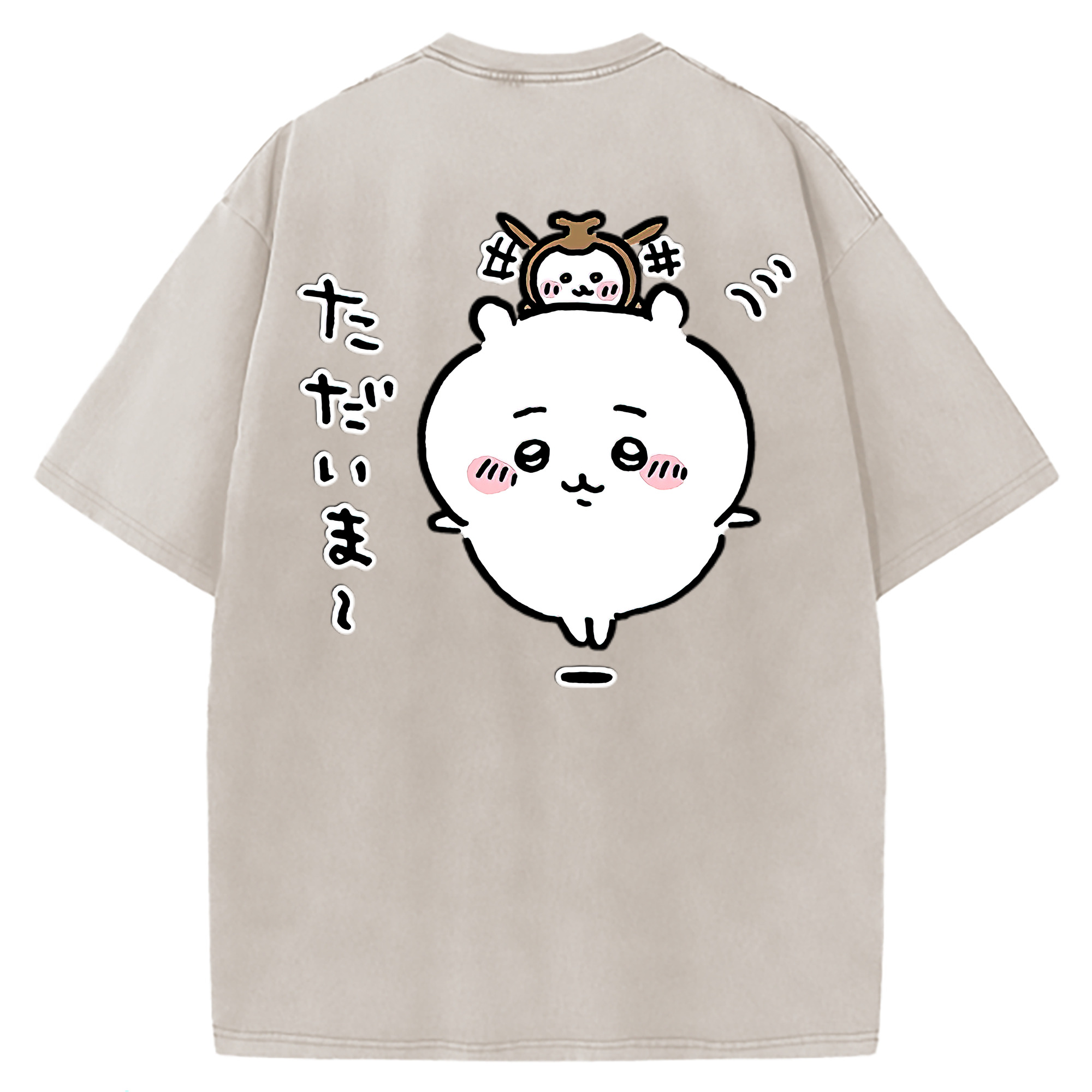 （画像用） ちいかわ ちいかわ Chii-kawa chiikawa 綿100% ヴィンテージ風 半袖Tシャツ（背面プリント）