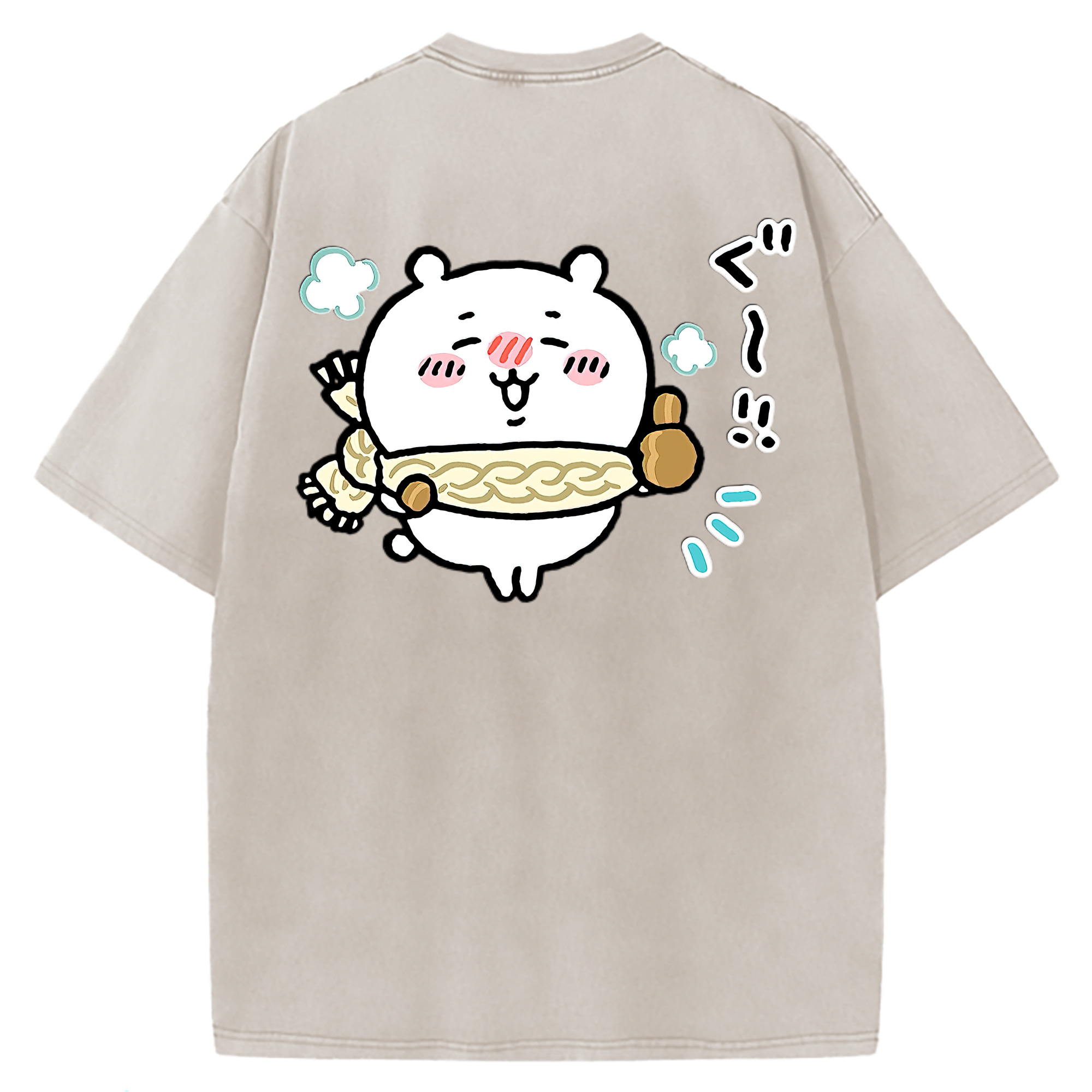 （画像用） ちいかわ ちいかわ Chii-kawa chiikawa 綿100% ヴィンテージ風 半袖Tシャツ（背面プリント）