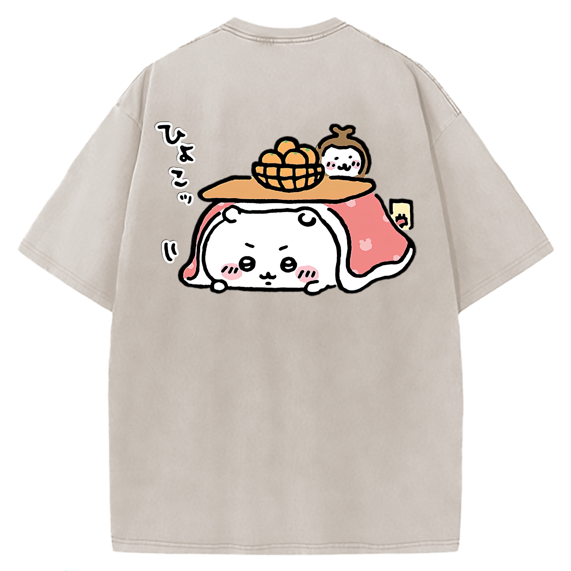 （画像用） ちいかわ ちいかわ Chii-kawa chiikawa 綿100% ヴィンテージ風 半袖Tシャツ（背面プリント）