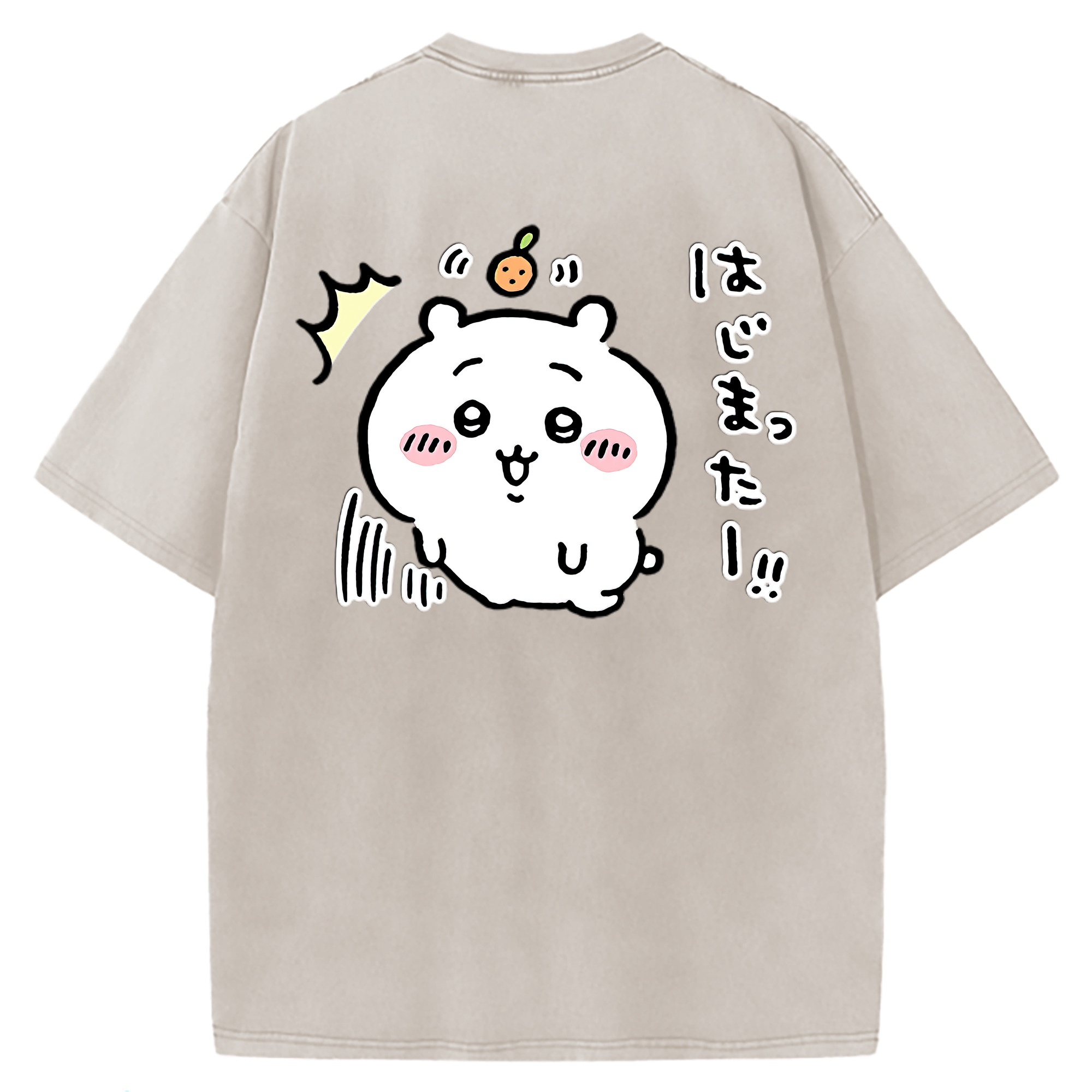 （画像用） ちいかわ ちいかわ Chii-kawa chiikawa 綿100% ヴィンテージ風 半袖Tシャツ（背面プリント）