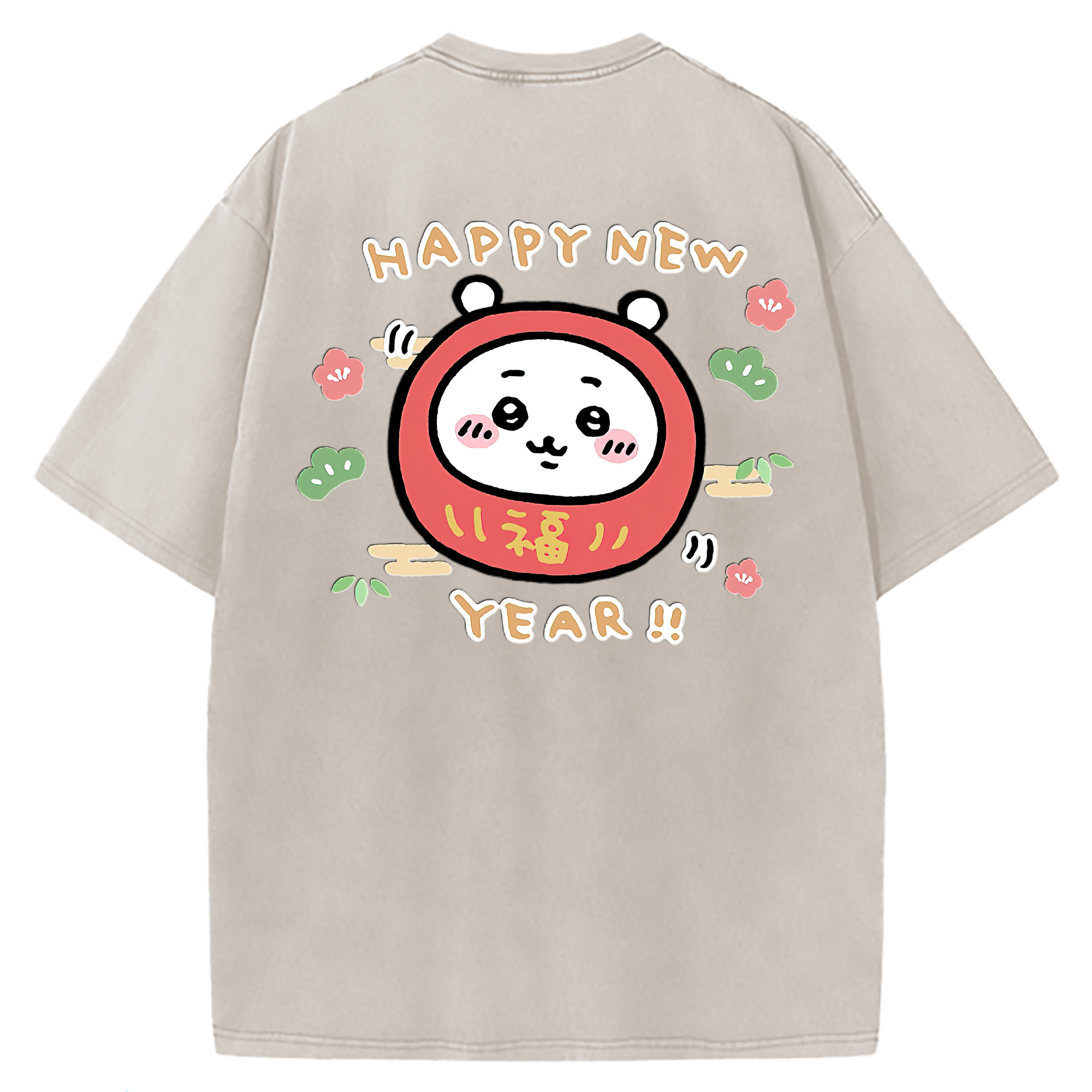 （画像用） ちいかわ ちいかわ Chii-kawa chiikawa 綿100% ヴィンテージ風 半袖Tシャツ（背面プリント）