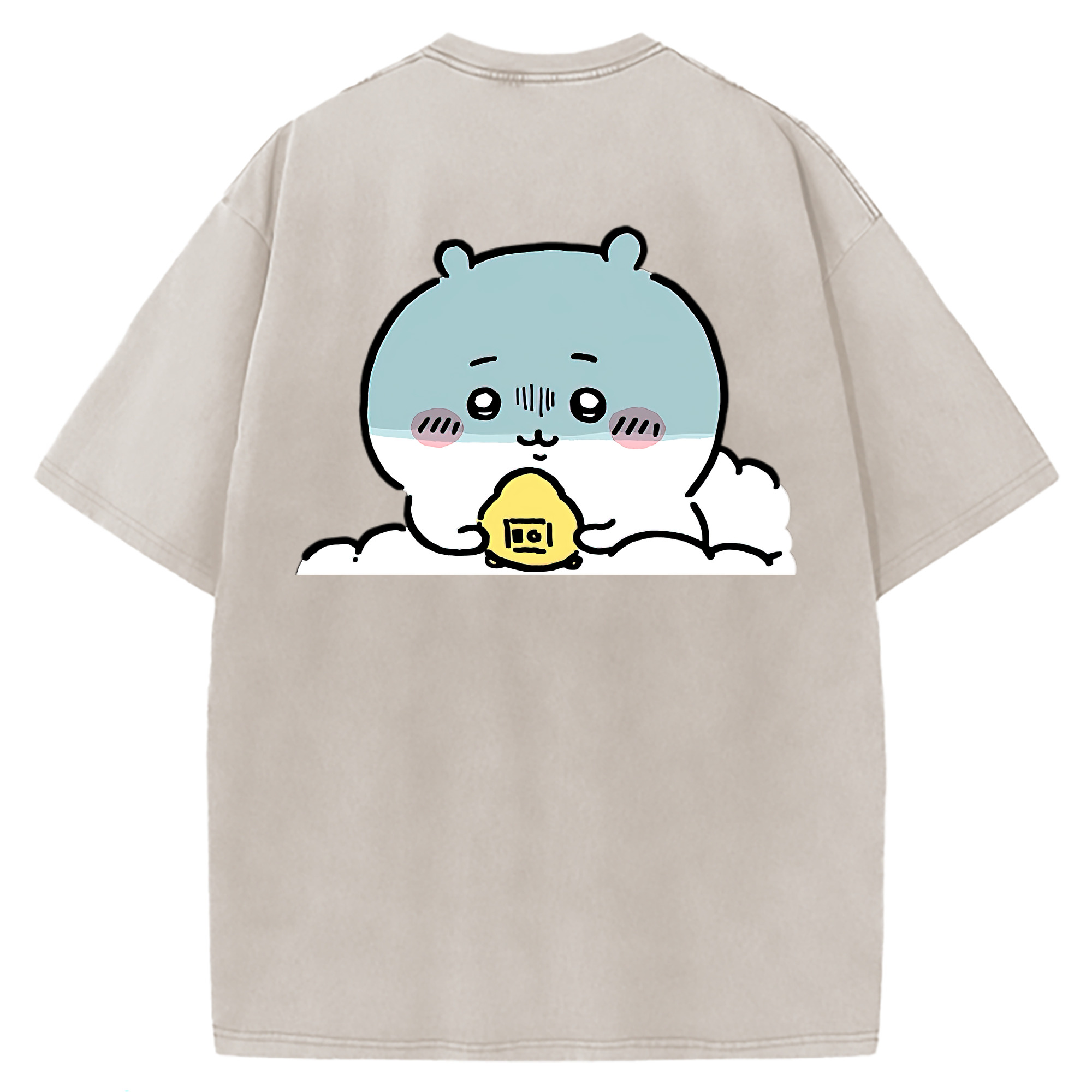（画像用） ちいかわ ちいかわ Chii-kawa chiikawa 綿100% ヴィンテージ風 半袖Tシャツ（背面プリント）