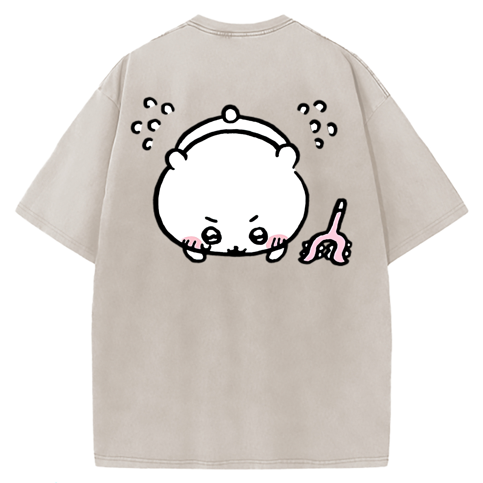 （画像用） ちいかわ ちいかわ Chii-kawa chiikawa 綿100% ヴィンテージ風 半袖Tシャツ（背面プリント）