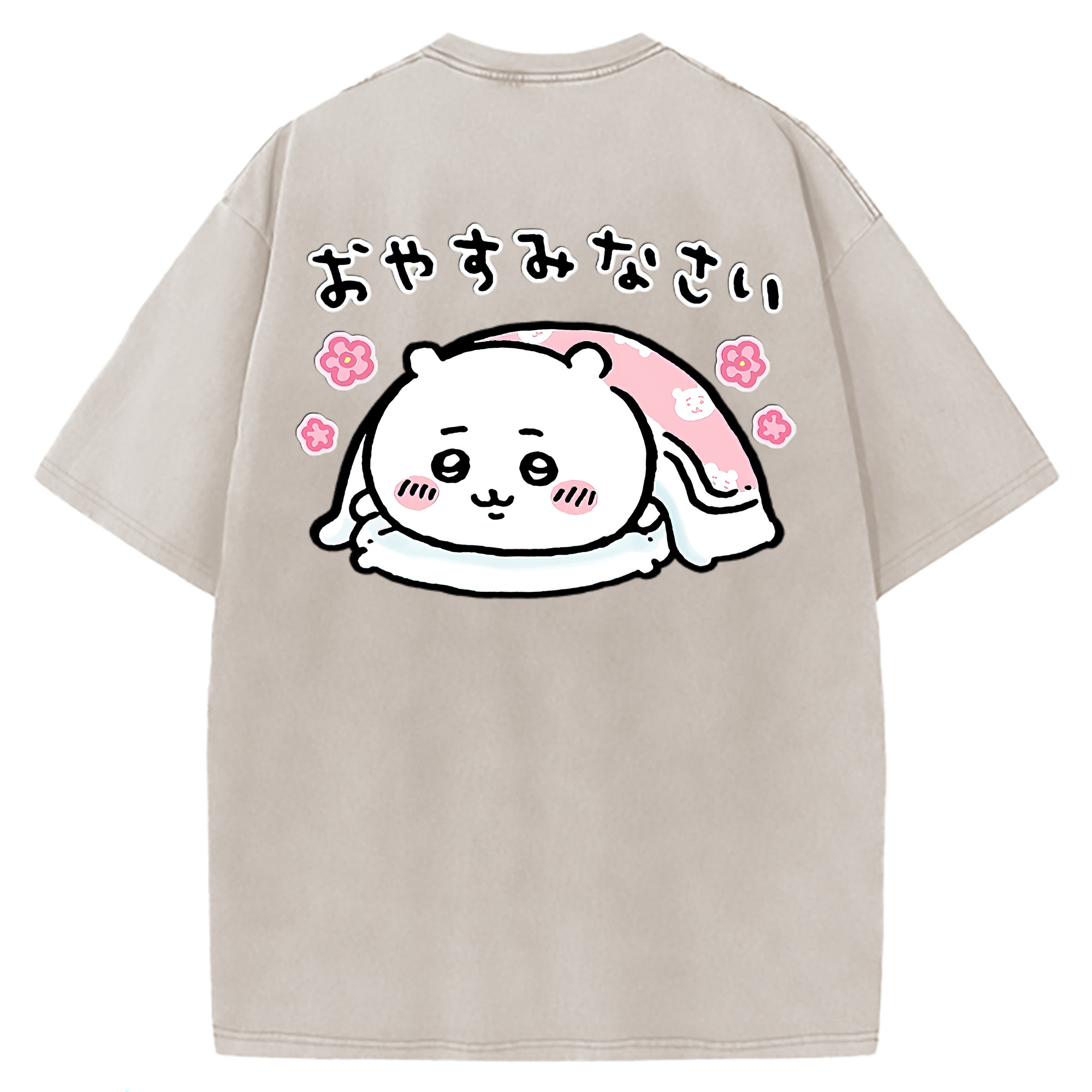 （画像用） ちいかわ ちいかわ Chii-kawa chiikawa 綿100% ヴィンテージ風 半袖Tシャツ（背面プリント）