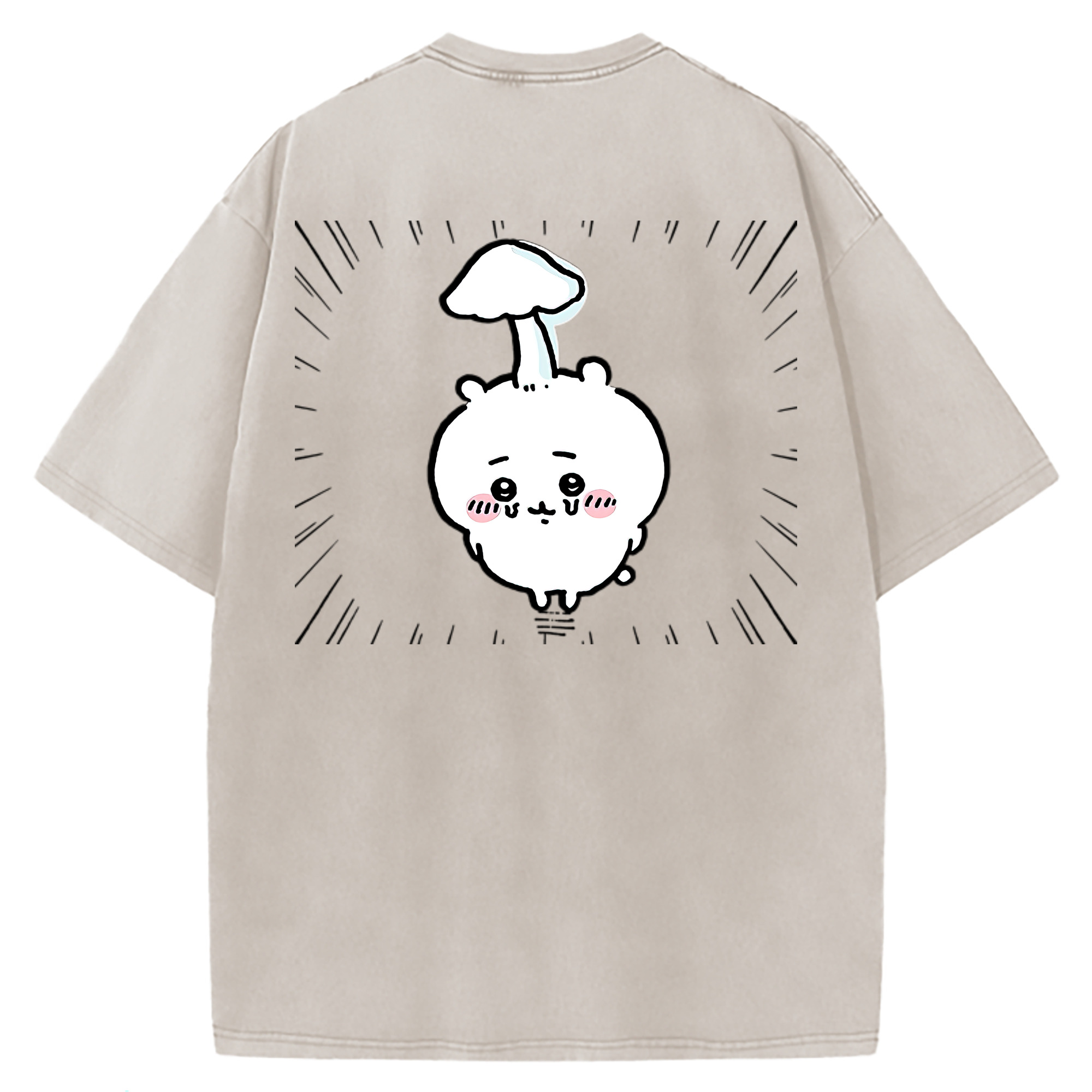 （画像用） ちいかわ ちいかわ Chii-kawa chiikawa 綿100% ヴィンテージ風 半袖Tシャツ（背面プリント）