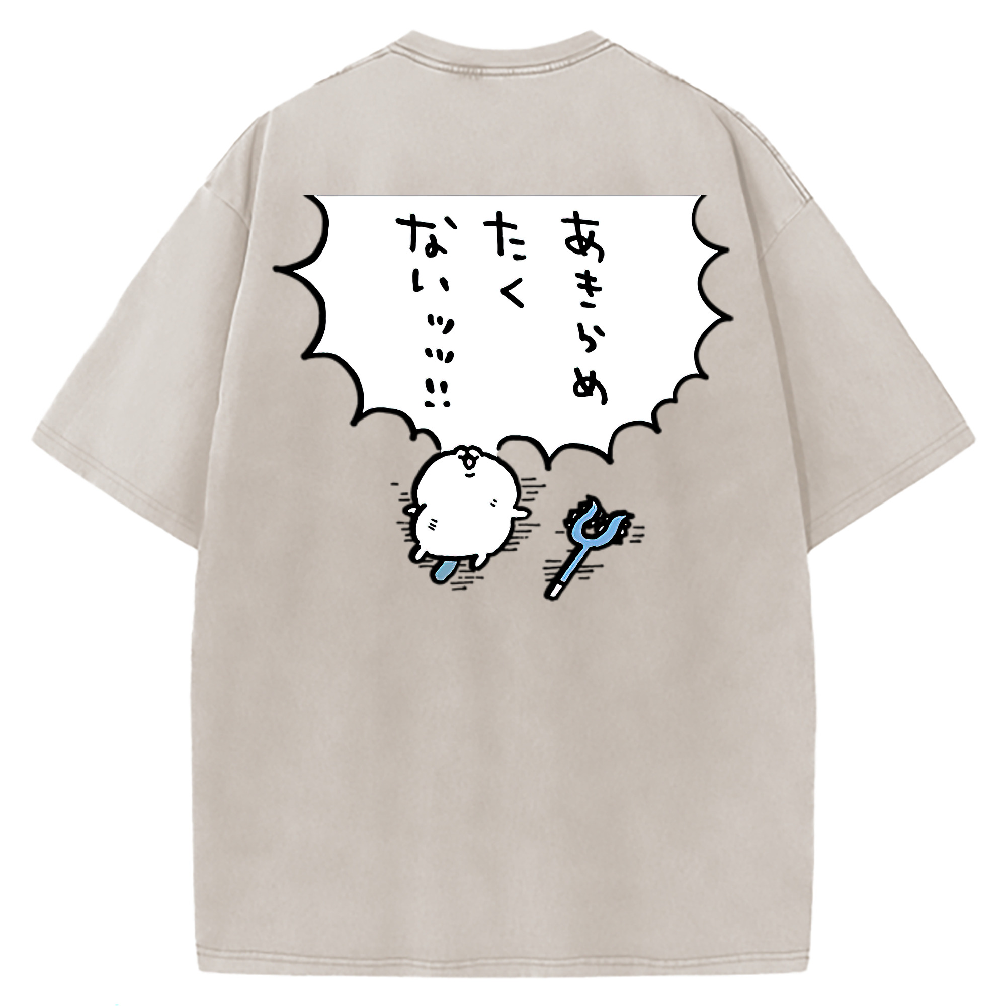 （画像用） ちいかわ ちいかわ Chii-kawa chiikawa 綿100% ヴィンテージ風 半袖Tシャツ（背面プリント）