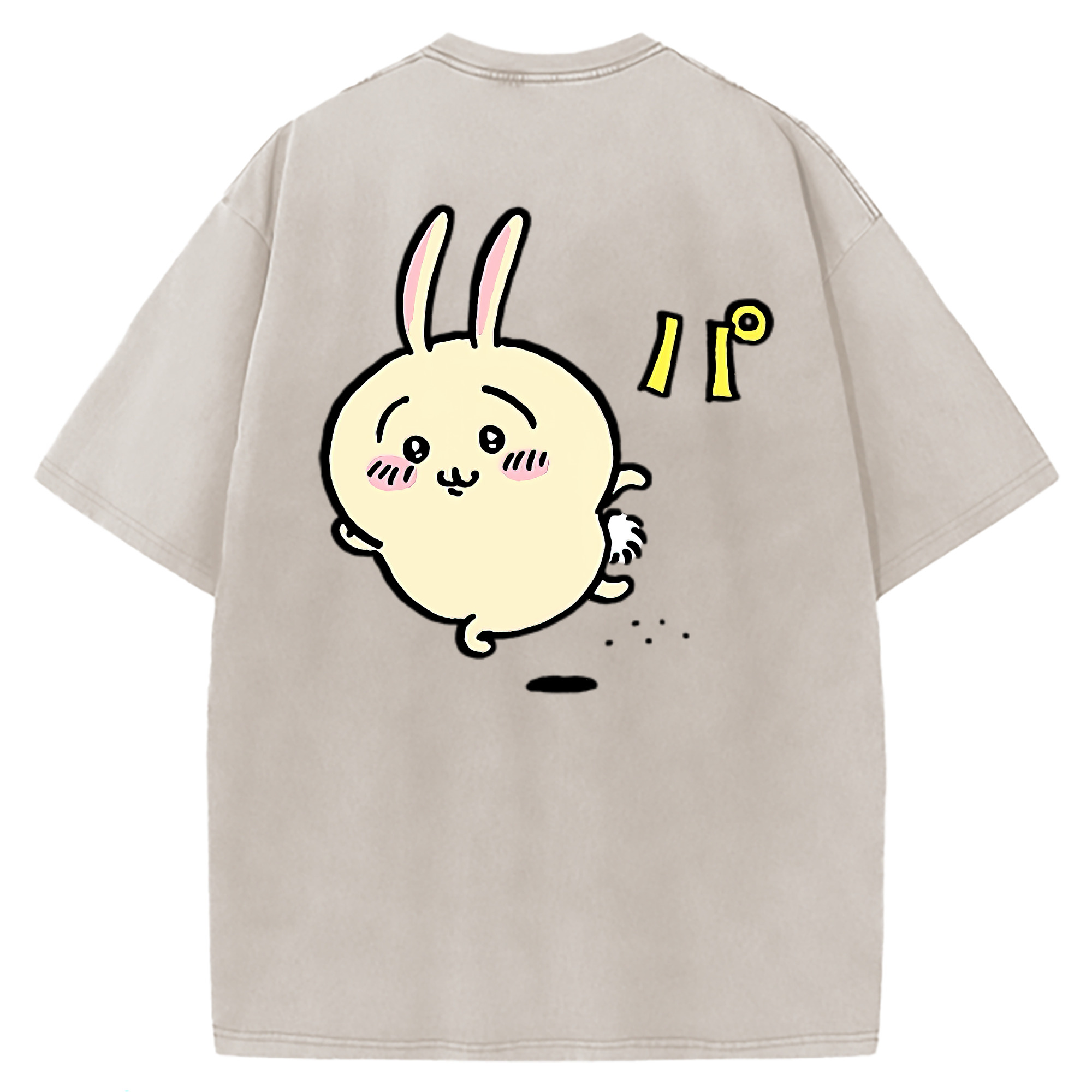 （画像用） ちいかわ うさぎ Chii-kawa usagi 綿100% ヴィンテージ風 半袖Tシャツ（背面プリント）