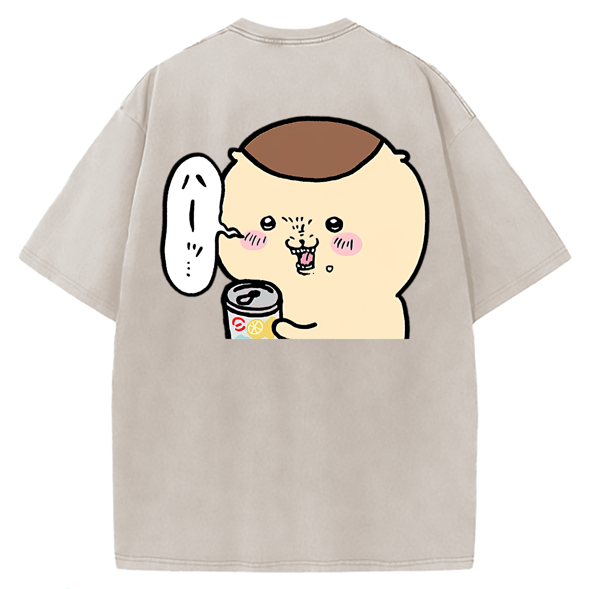 （画像用） ちいかわ くりまんじゅう Chii-kawa kuri manjū 綿100% ヴィンテージ風 半袖Tシャツ（背面プリント）