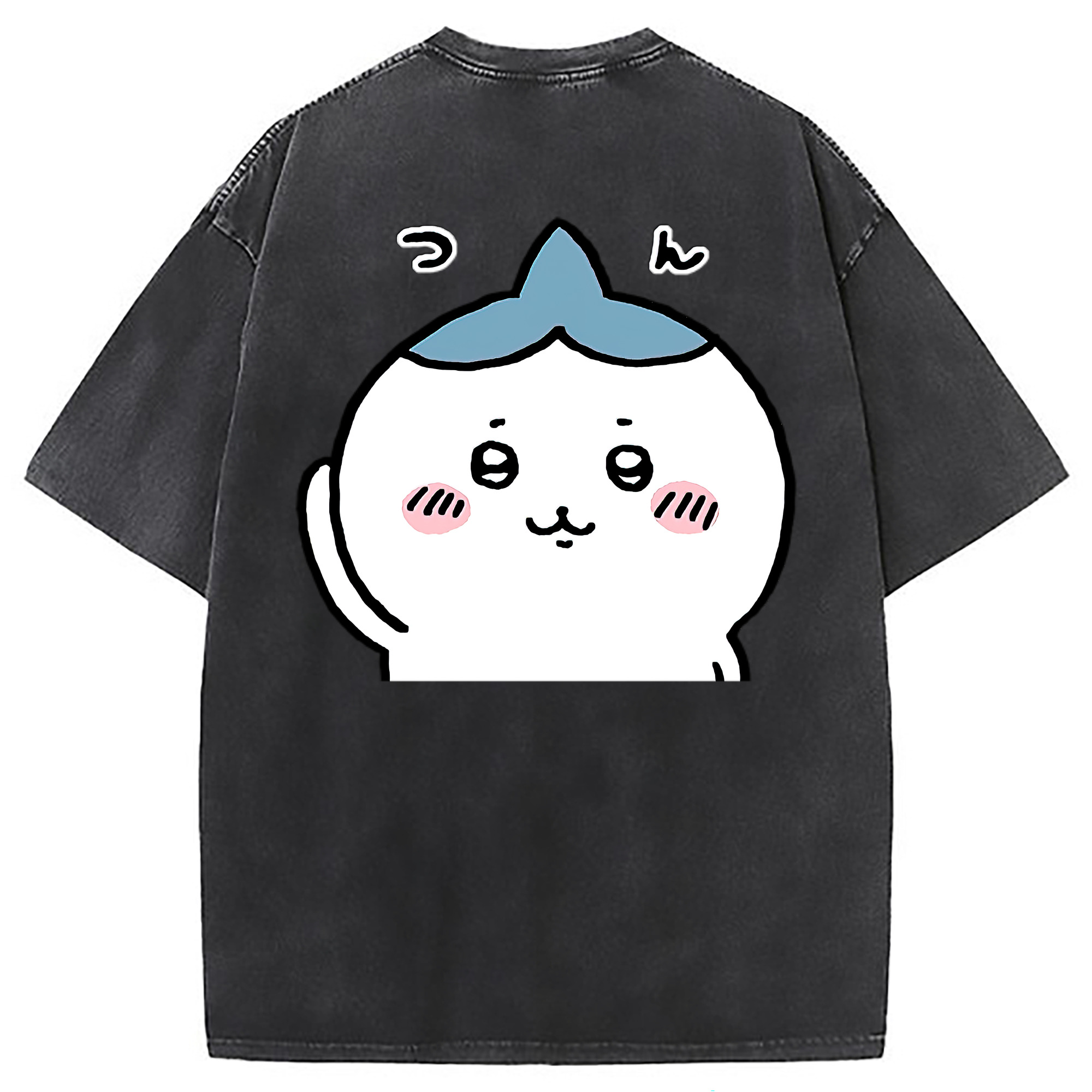 （画像用） ちいかわ ハチワレ Chii-kawa hachiware 綿100% ヴィンテージ風 半袖Tシャツ（背面プリント）