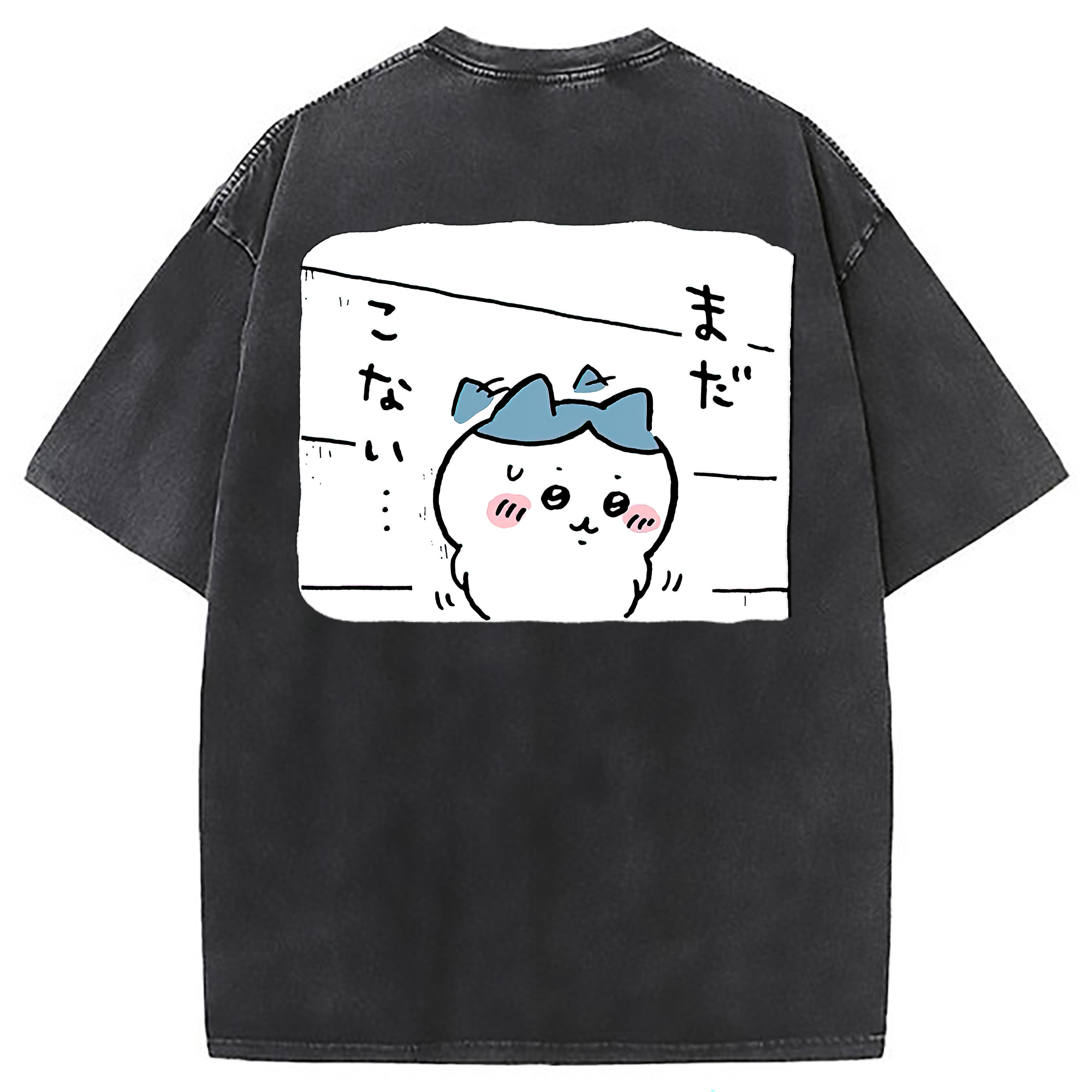 （画像用） ちいかわ ハチワレ Chii-kawa hachiware 綿100% ヴィンテージ風 半袖Tシャツ（背面プリント）
