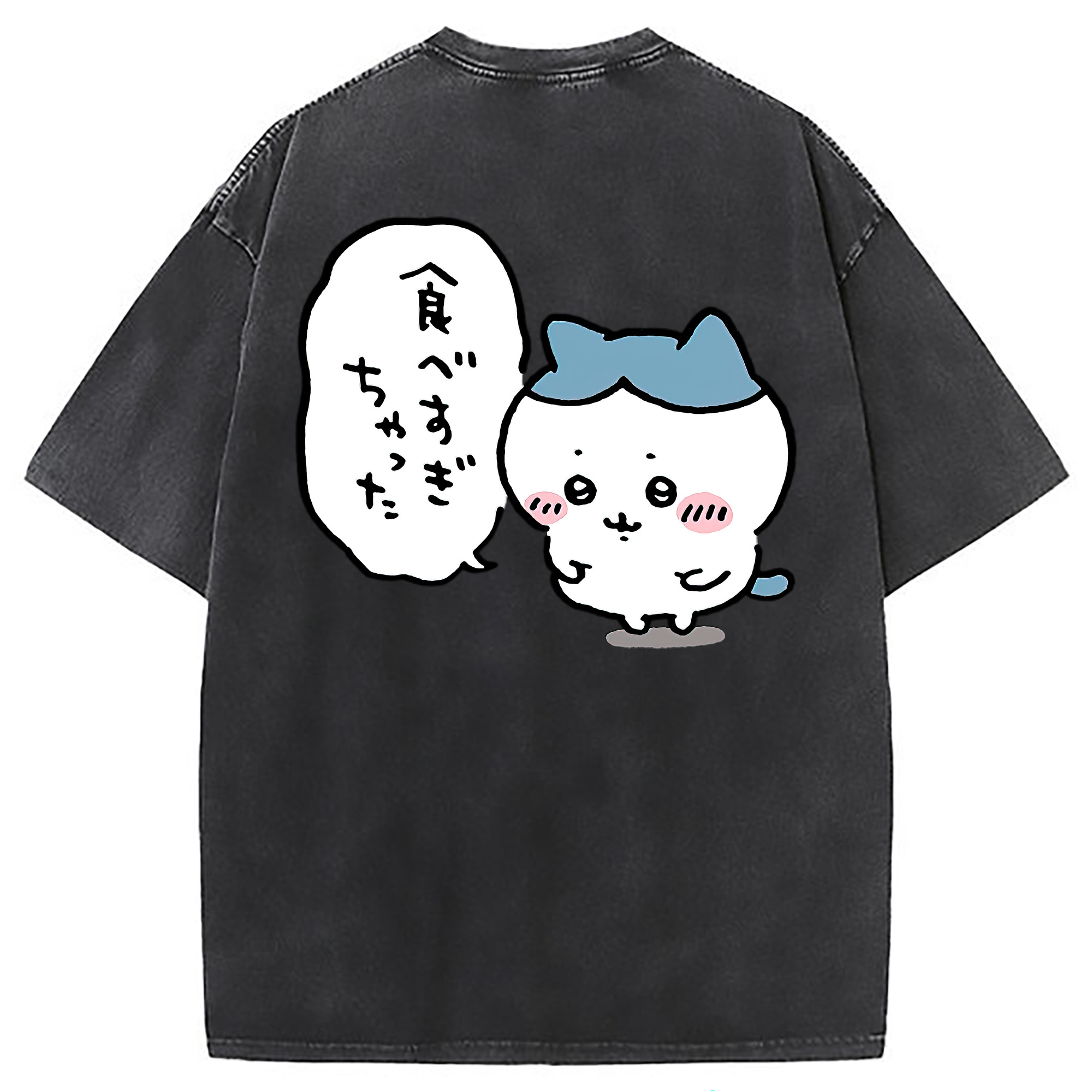 （画像用） ちいかわ ハチワレ Chii-kawa hachiware 綿100% ヴィンテージ風 半袖Tシャツ（背面プリント）