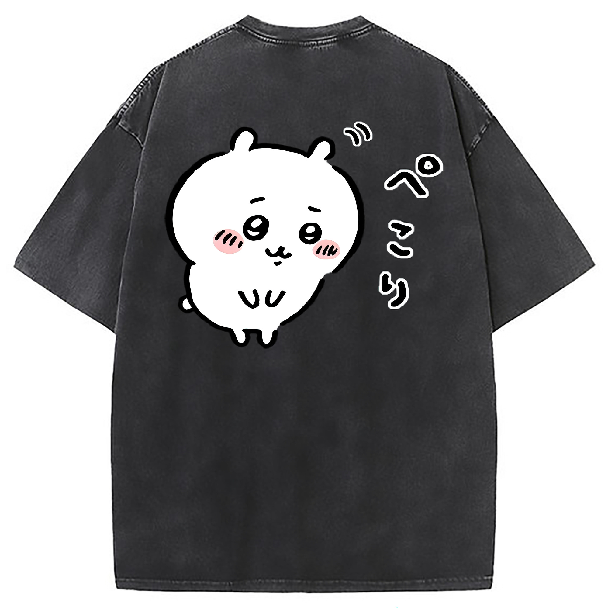 （画像用） ちいかわ ちいかわ Chii-kawa chiikawa 綿100% ヴィンテージ風 半袖Tシャツ（背面プリント）