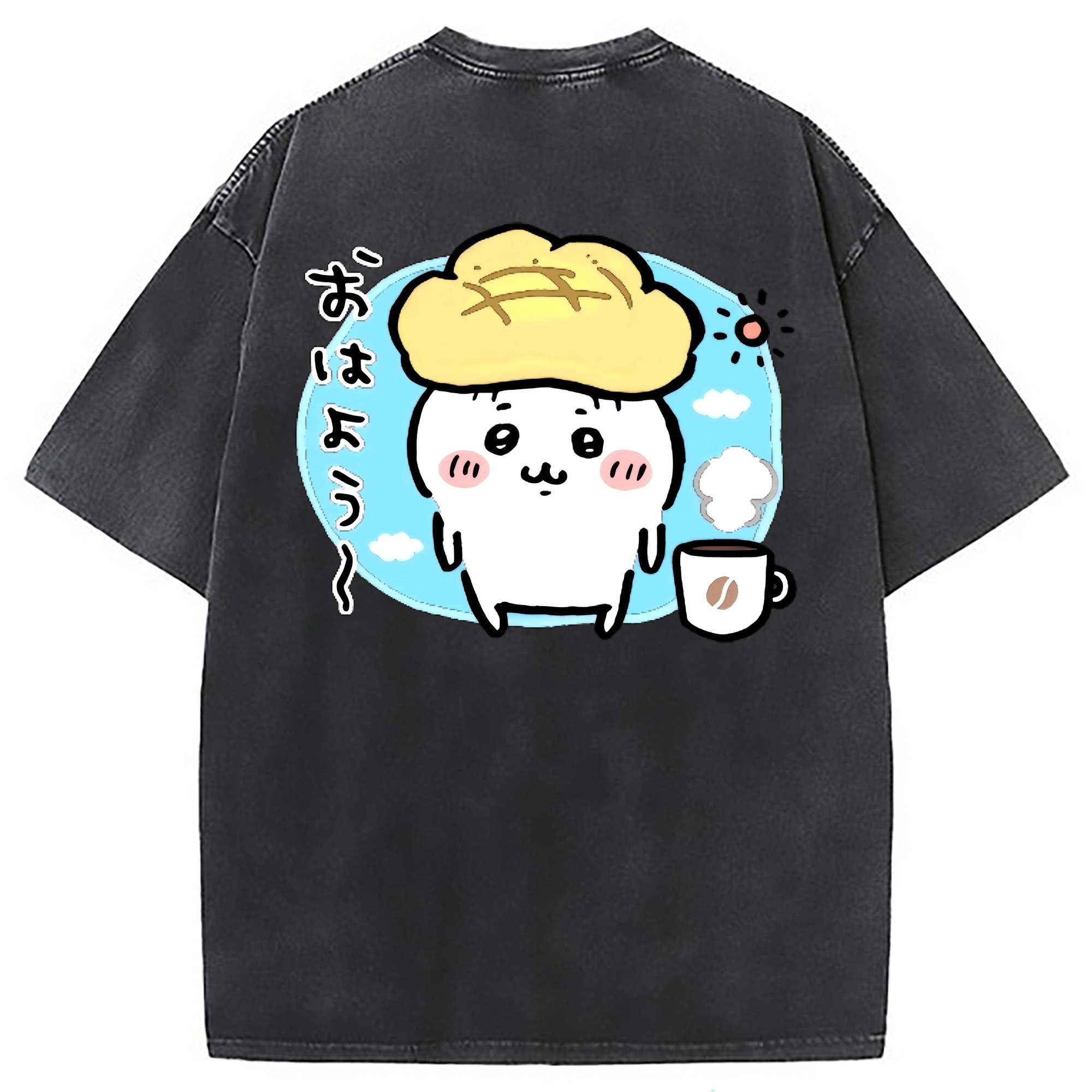 （画像用） ちいかわ ちいかわ Chii-kawa chiikawa 綿100% ヴィンテージ風 半袖Tシャツ（背面プリント）