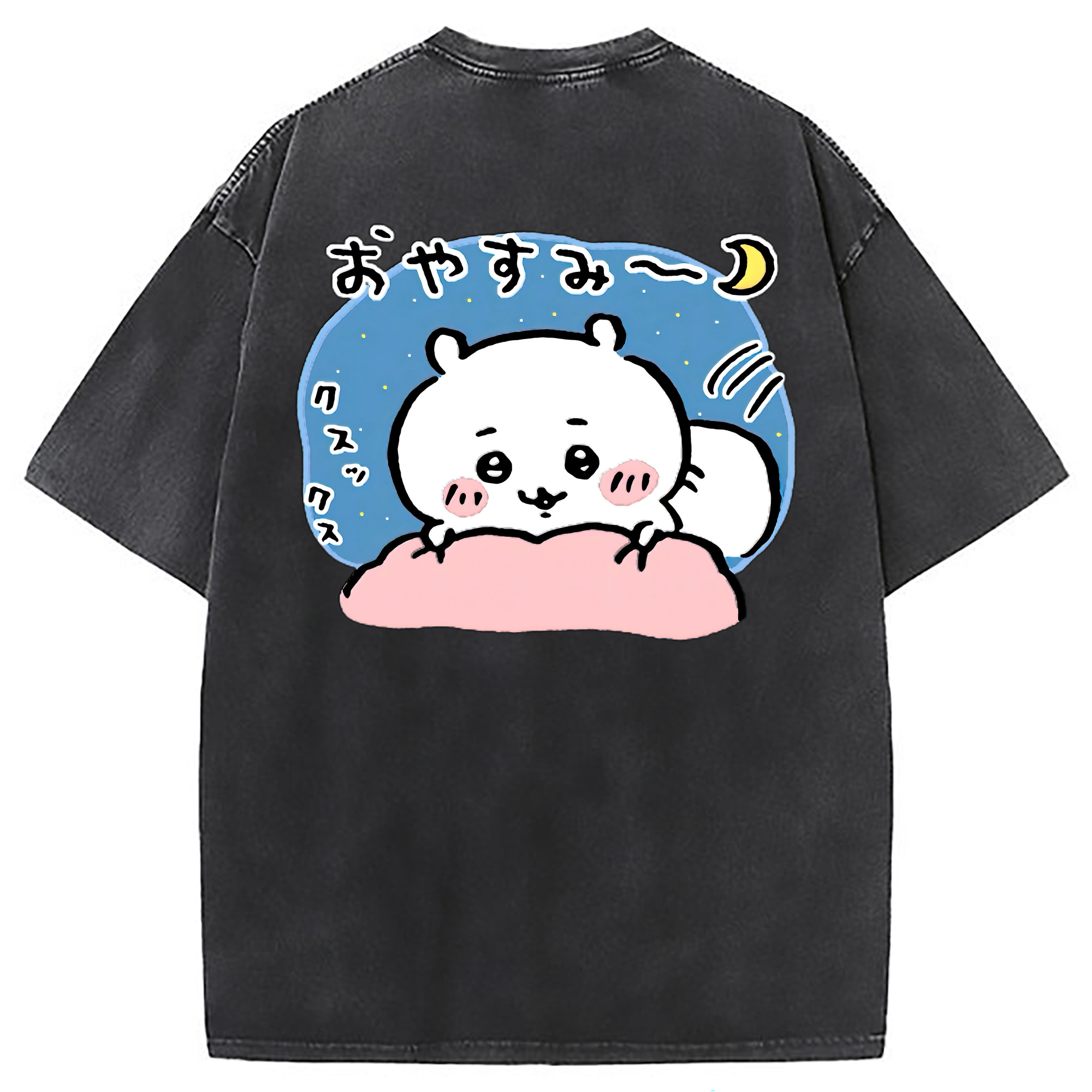 （画像用） ちいかわ ちいかわ Chii-kawa chiikawa 綿100% ヴィンテージ風 半袖Tシャツ（背面プリント）