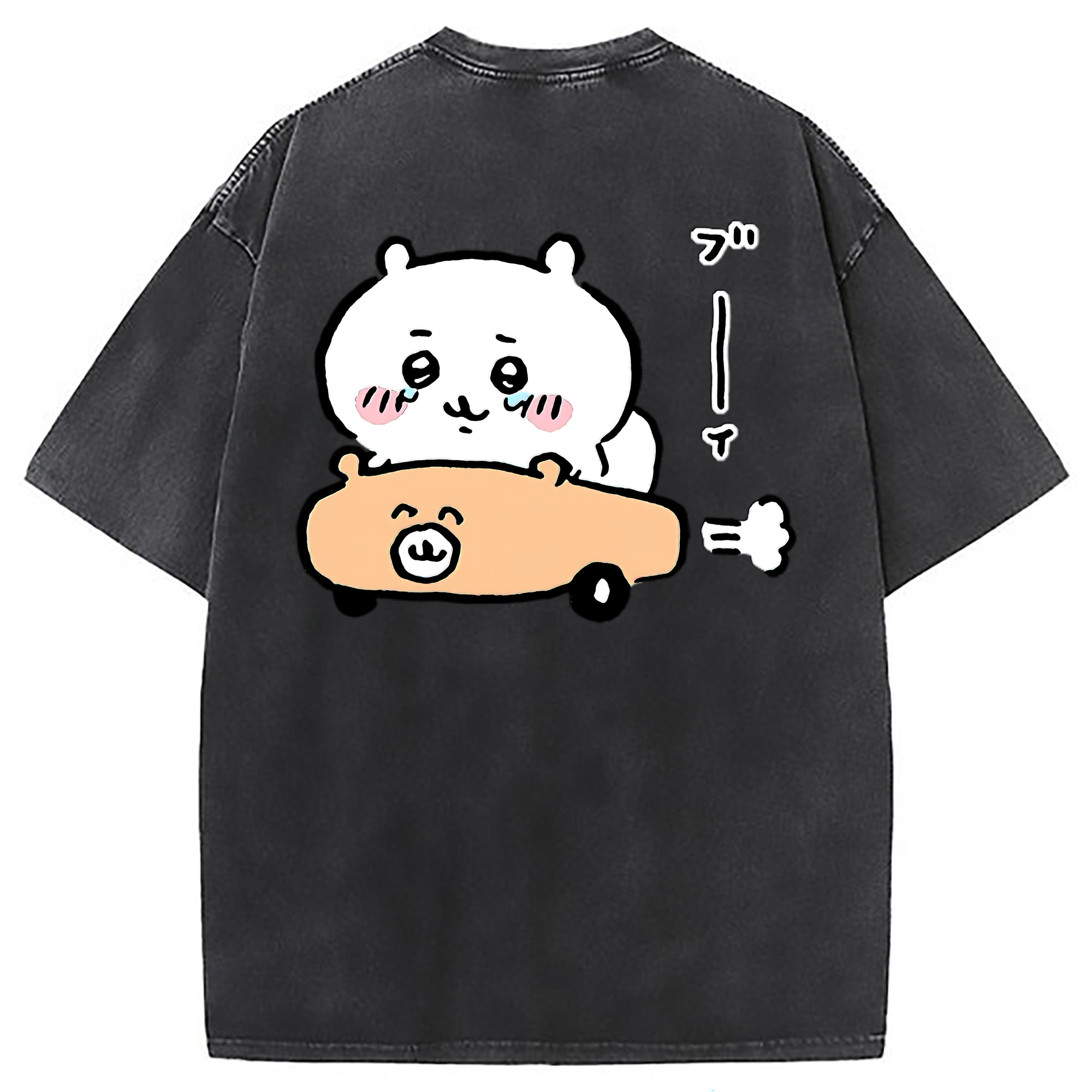 （画像用） ちいかわ ちいかわ Chii-kawa chiikawa 綿100% ヴィンテージ風 半袖Tシャツ（背面プリント）