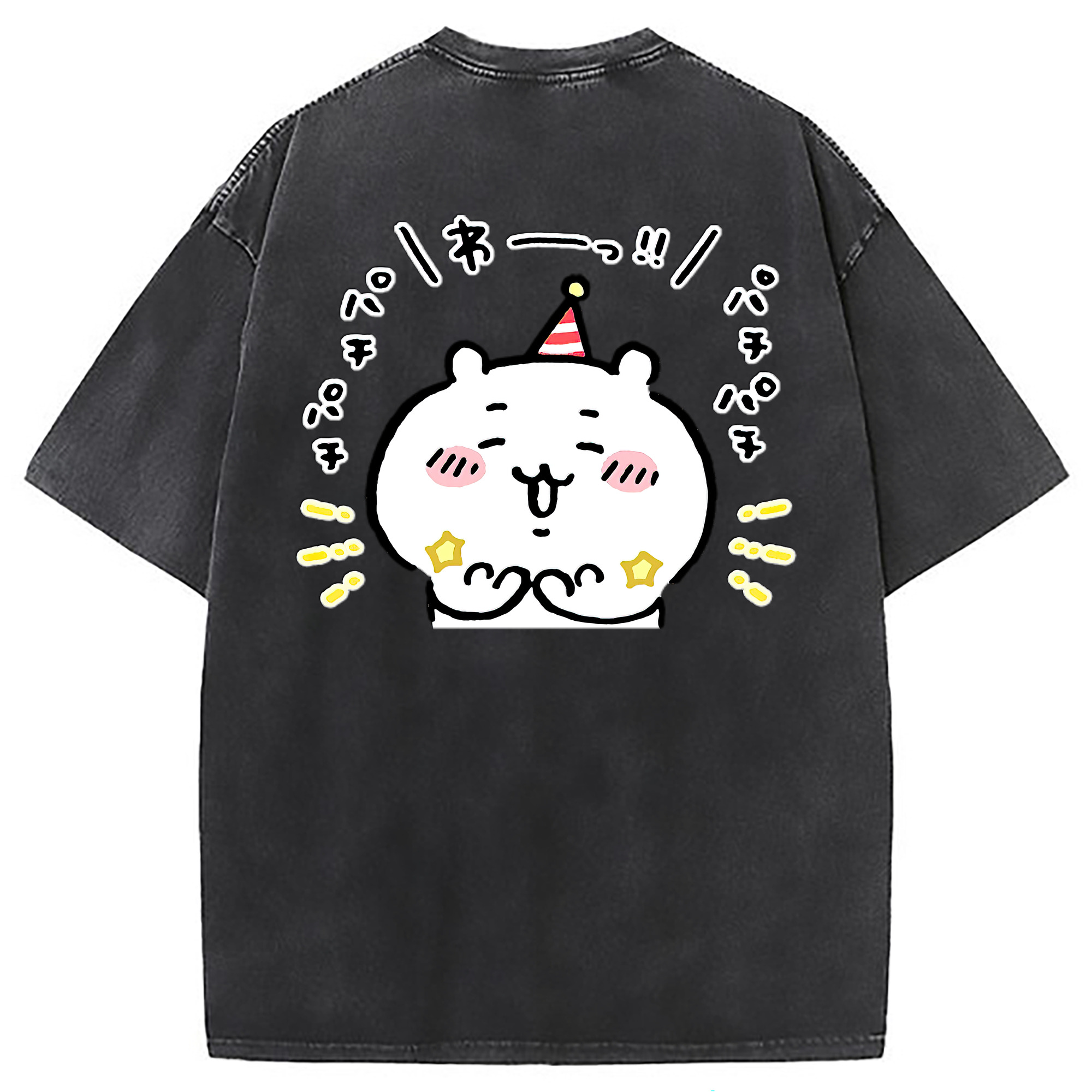 （画像用） ちいかわ ちいかわ Chii-kawa chiikawa 綿100% ヴィンテージ風 半袖Tシャツ（背面プリント）