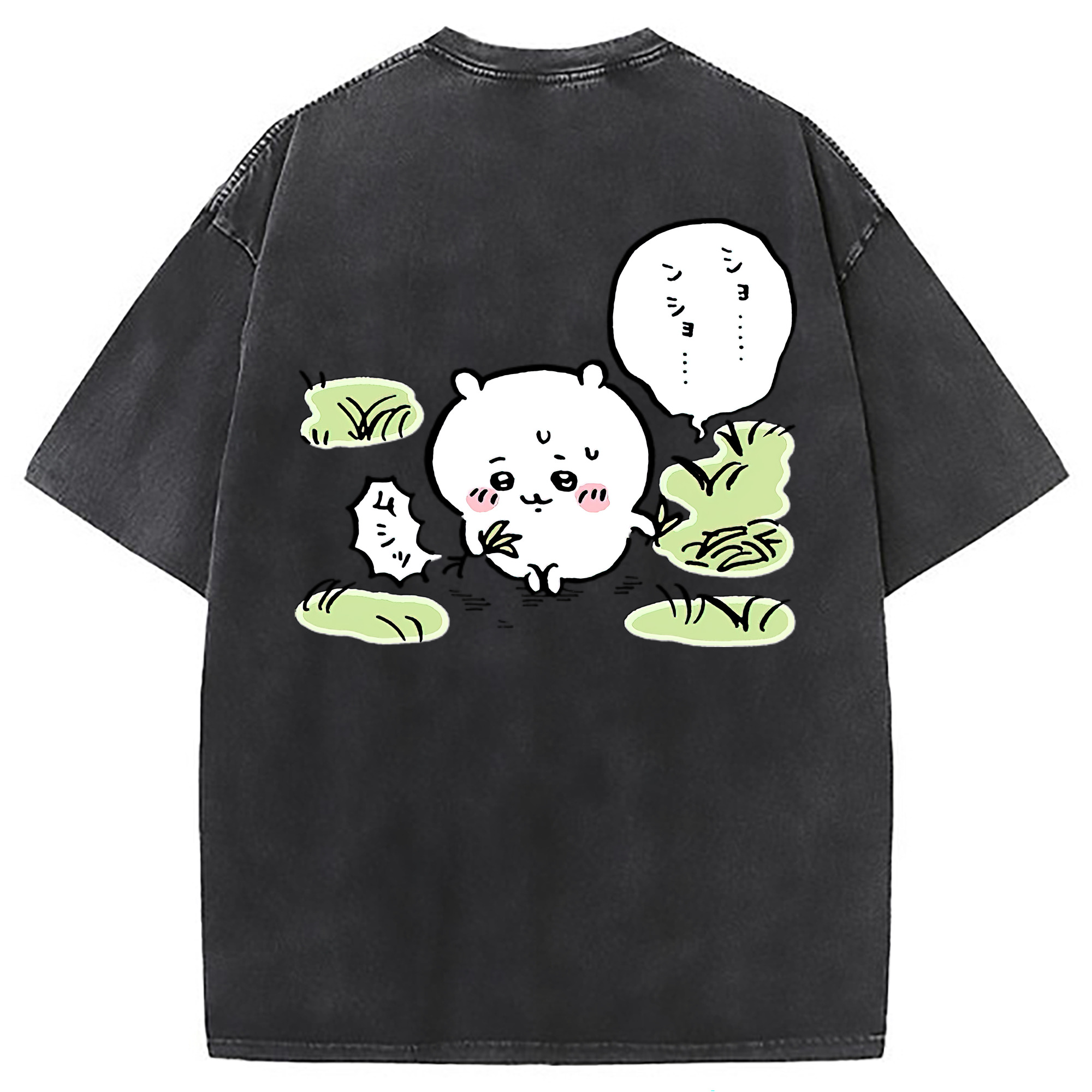 （画像用） ちいかわ ちいかわ Chii-kawa chiikawa 綿100% ヴィンテージ風 半袖Tシャツ（背面プリント）