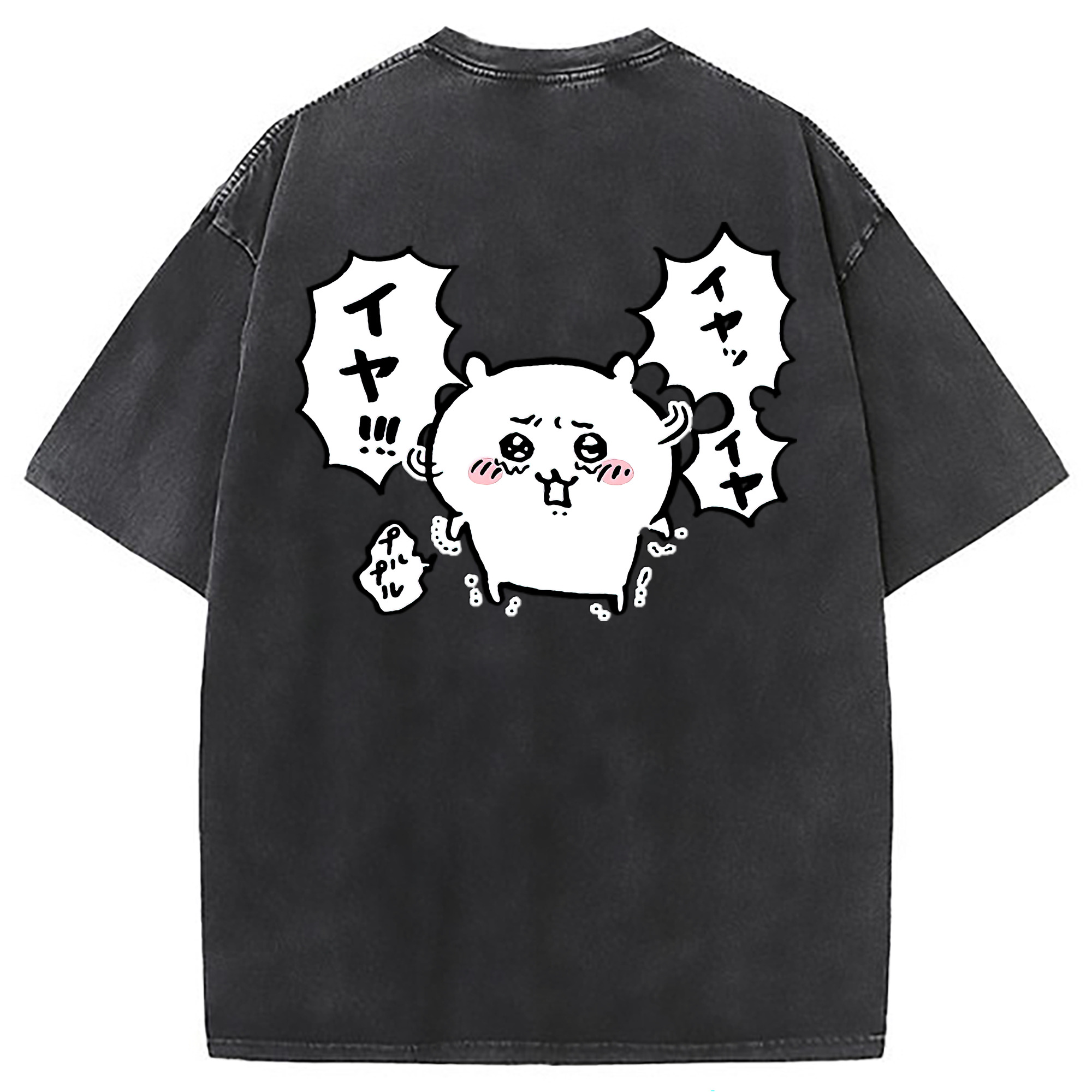 （画像用） ちいかわ ちいかわ Chii-kawa chiikawa 綿100% ヴィンテージ風 半袖Tシャツ（背面プリント）