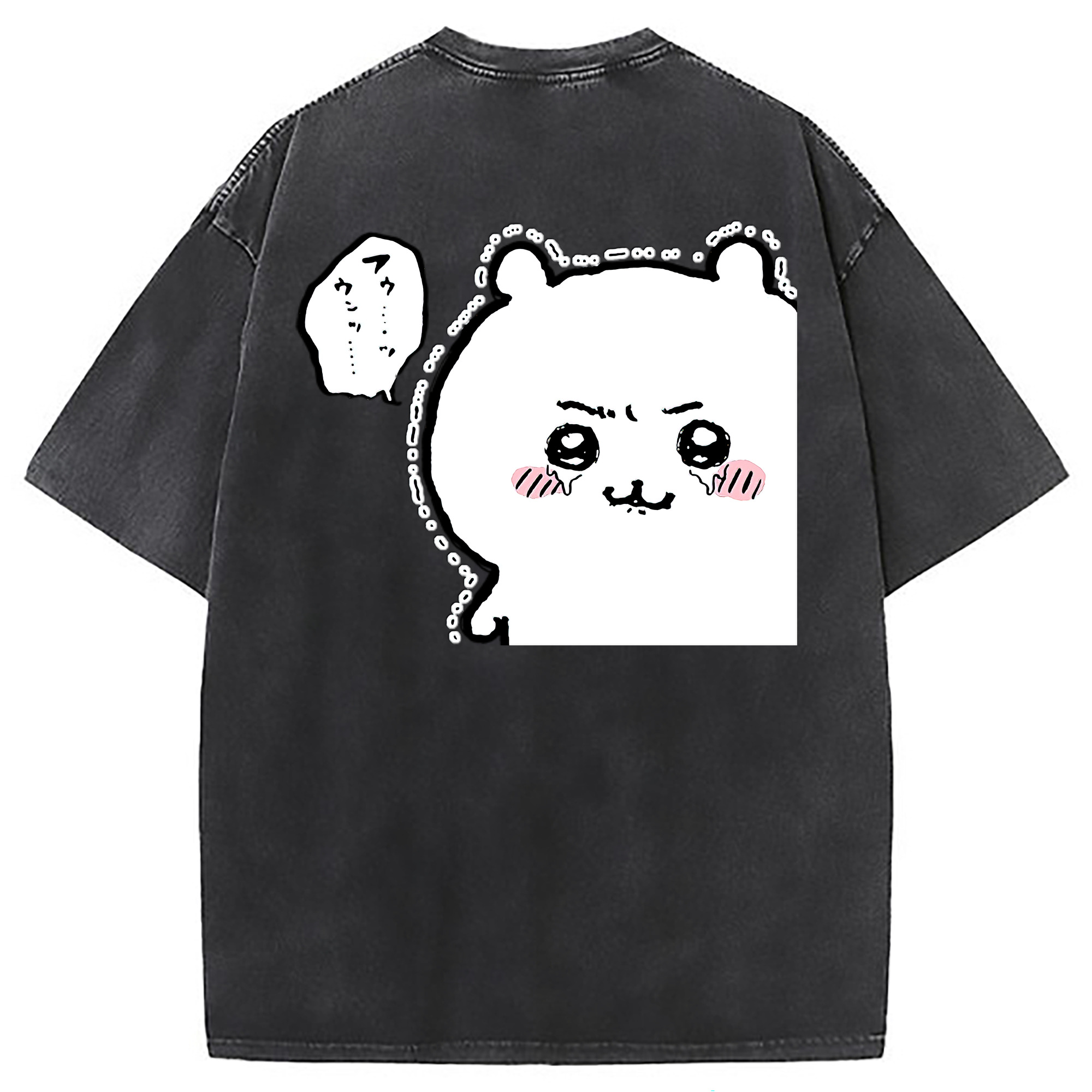 （画像用） ちいかわ ちいかわ Chii-kawa chiikawa 綿100% ヴィンテージ風 半袖Tシャツ（背面プリント）