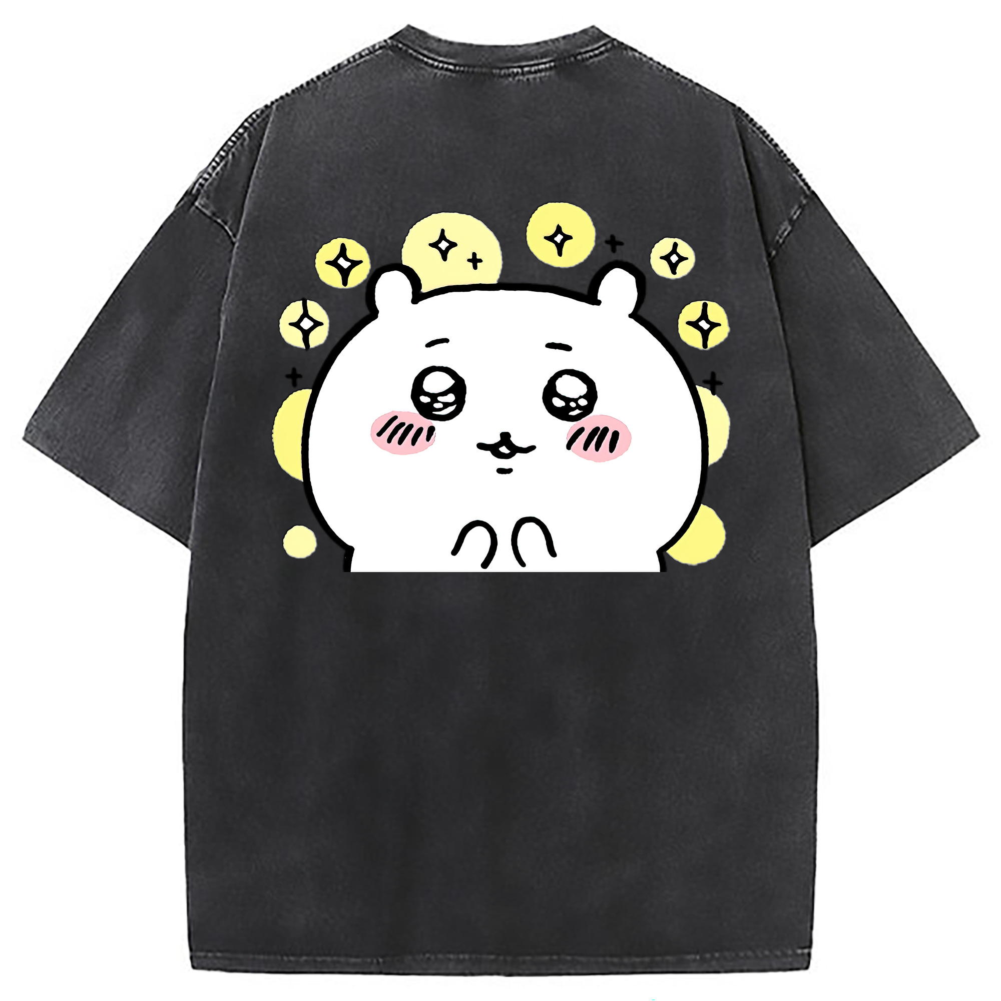 （画像用） ちいかわ ちいかわ Chii-kawa chiikawa 綿100% ヴィンテージ風 半袖Tシャツ（背面プリント）