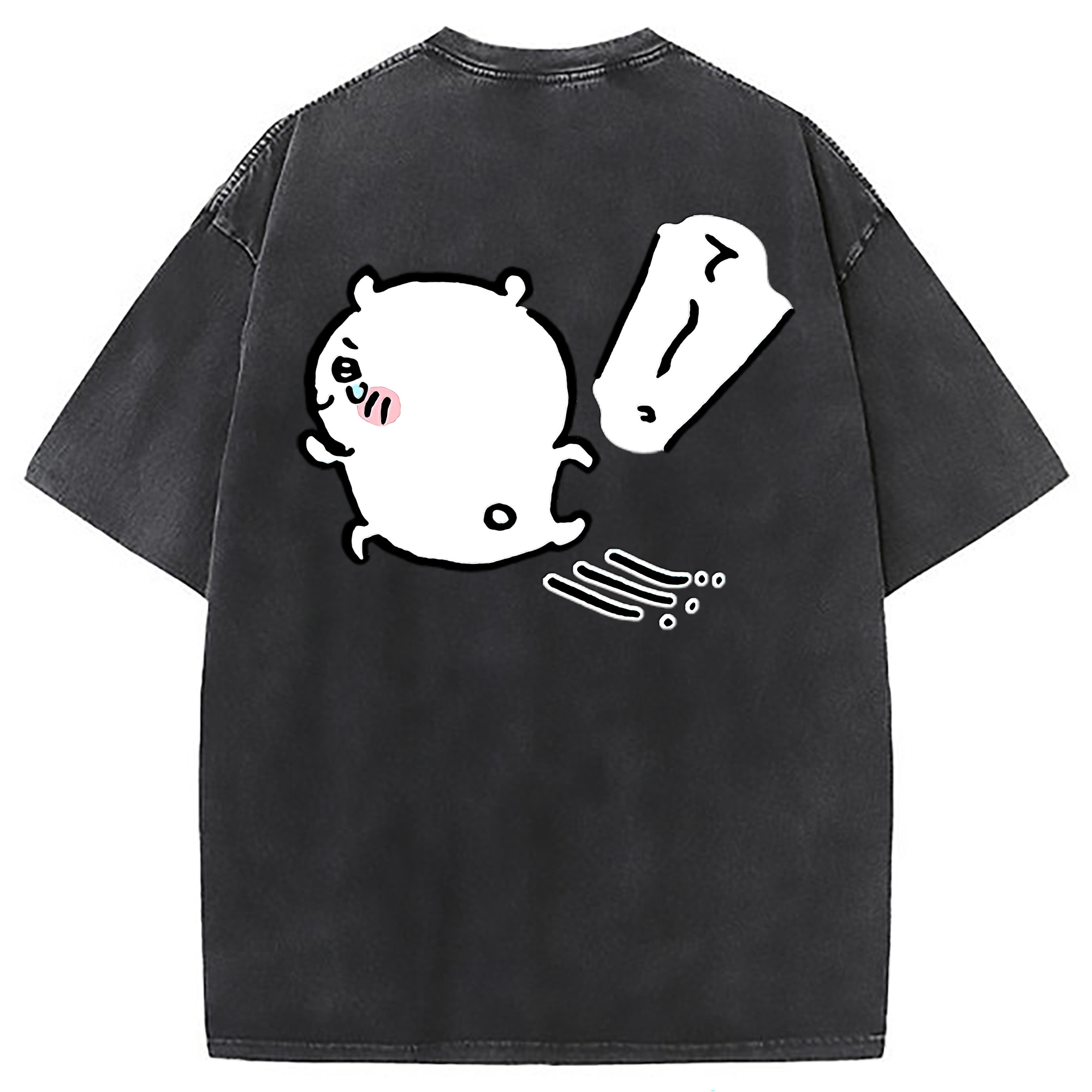 （画像用） ちいかわ ちいかわ Chii-kawa chiikawa 綿100% ヴィンテージ風 半袖Tシャツ（背面プリント）