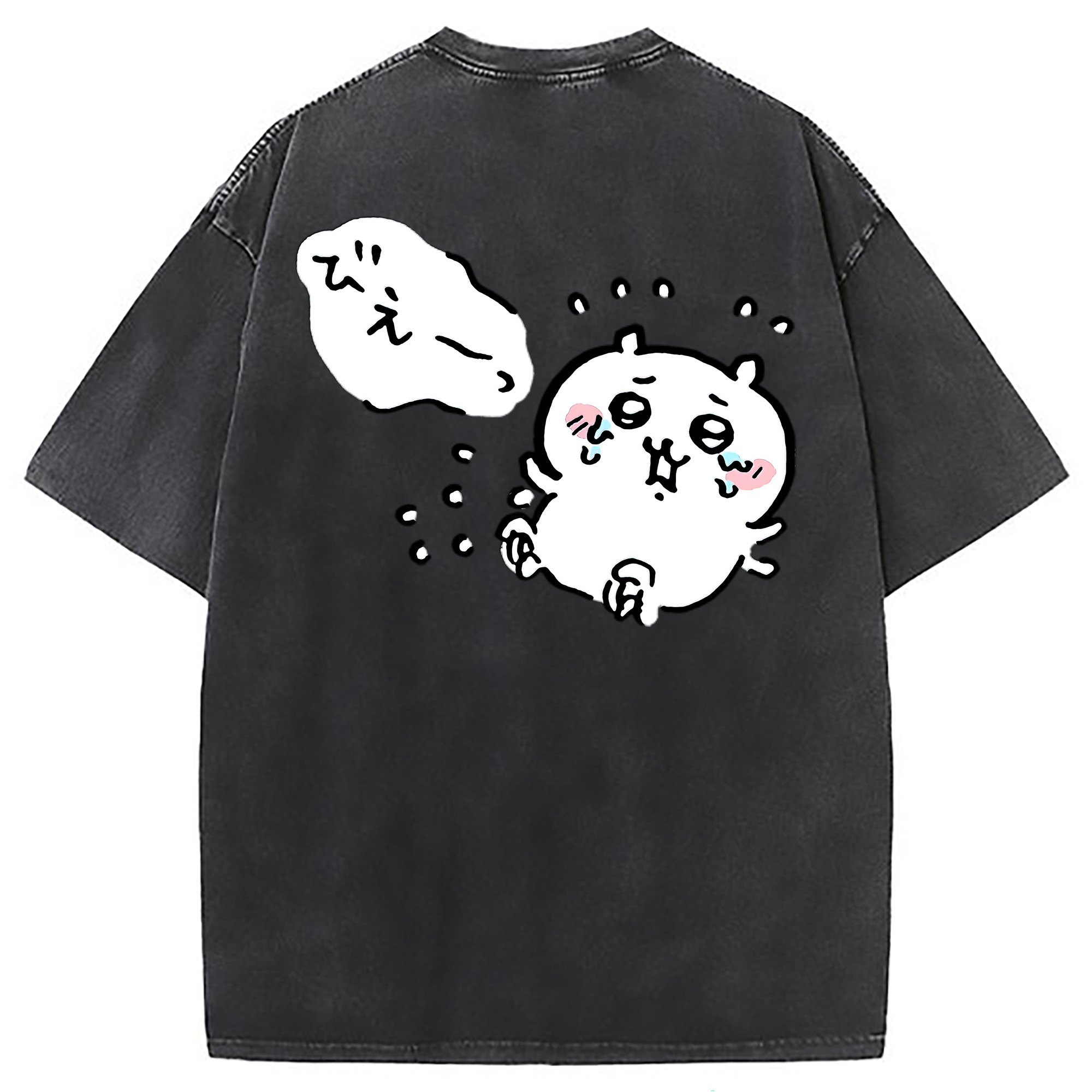 （画像用） ちいかわ ちいかわ Chii-kawa chiikawa 綿100% ヴィンテージ風 半袖Tシャツ（背面プリント）