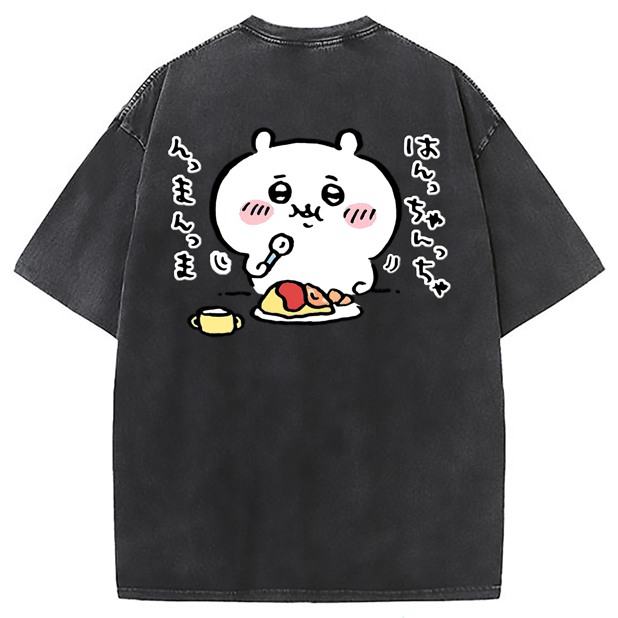 （画像用） ちいかわ ちいかわ Chii-kawa chiikawa 綿100% ヴィンテージ風 半袖Tシャツ（背面プリント）