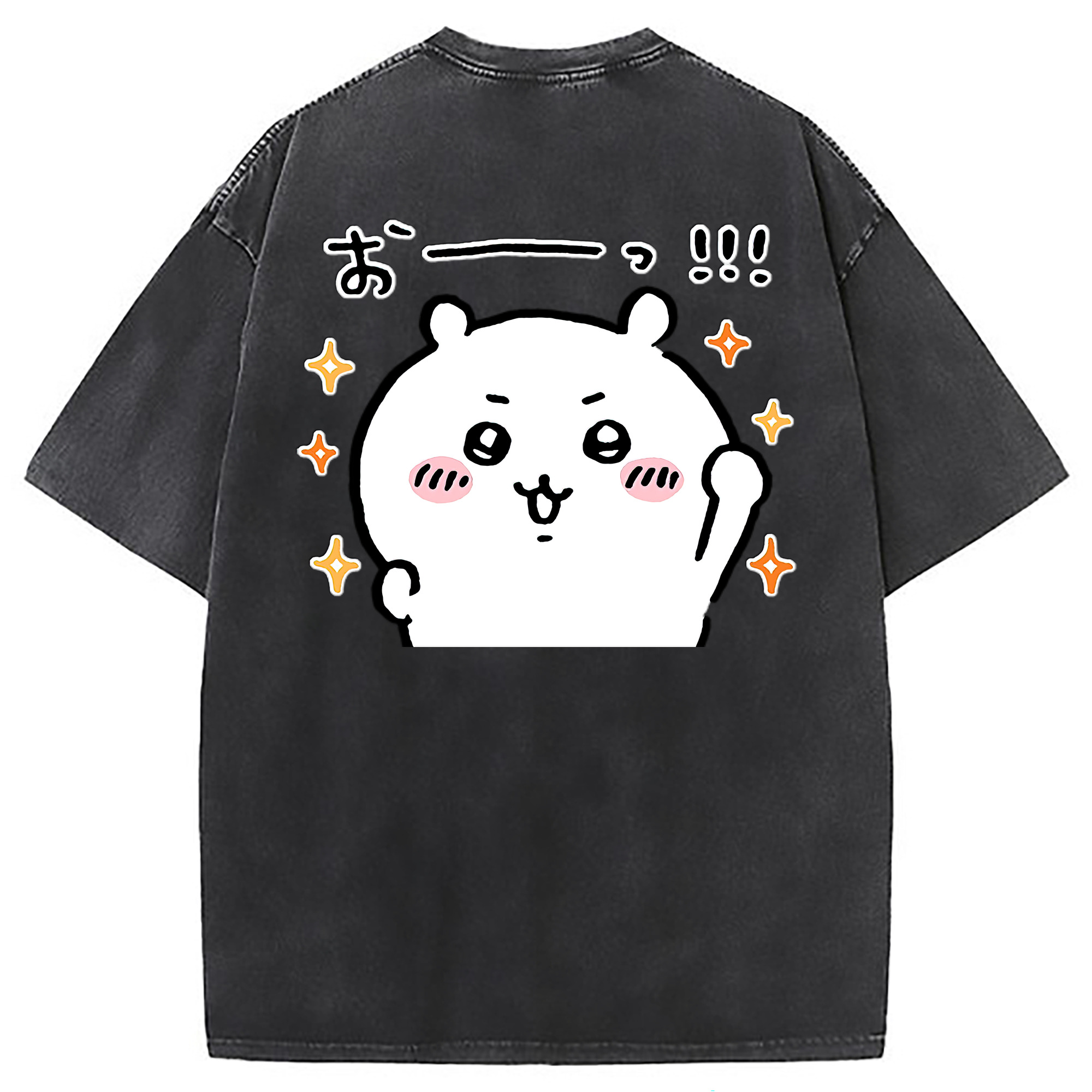 （画像用） ちいかわ ちいかわ Chii-kawa chiikawa 綿100% ヴィンテージ風 半袖Tシャツ（背面プリント）
