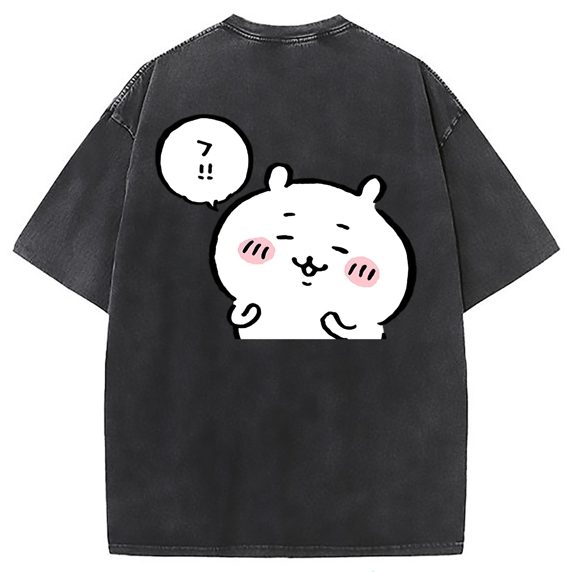 （画像用） ちいかわ ちいかわ Chii-kawa chiikawa 綿100% ヴィンテージ風 半袖Tシャツ（背面プリント）