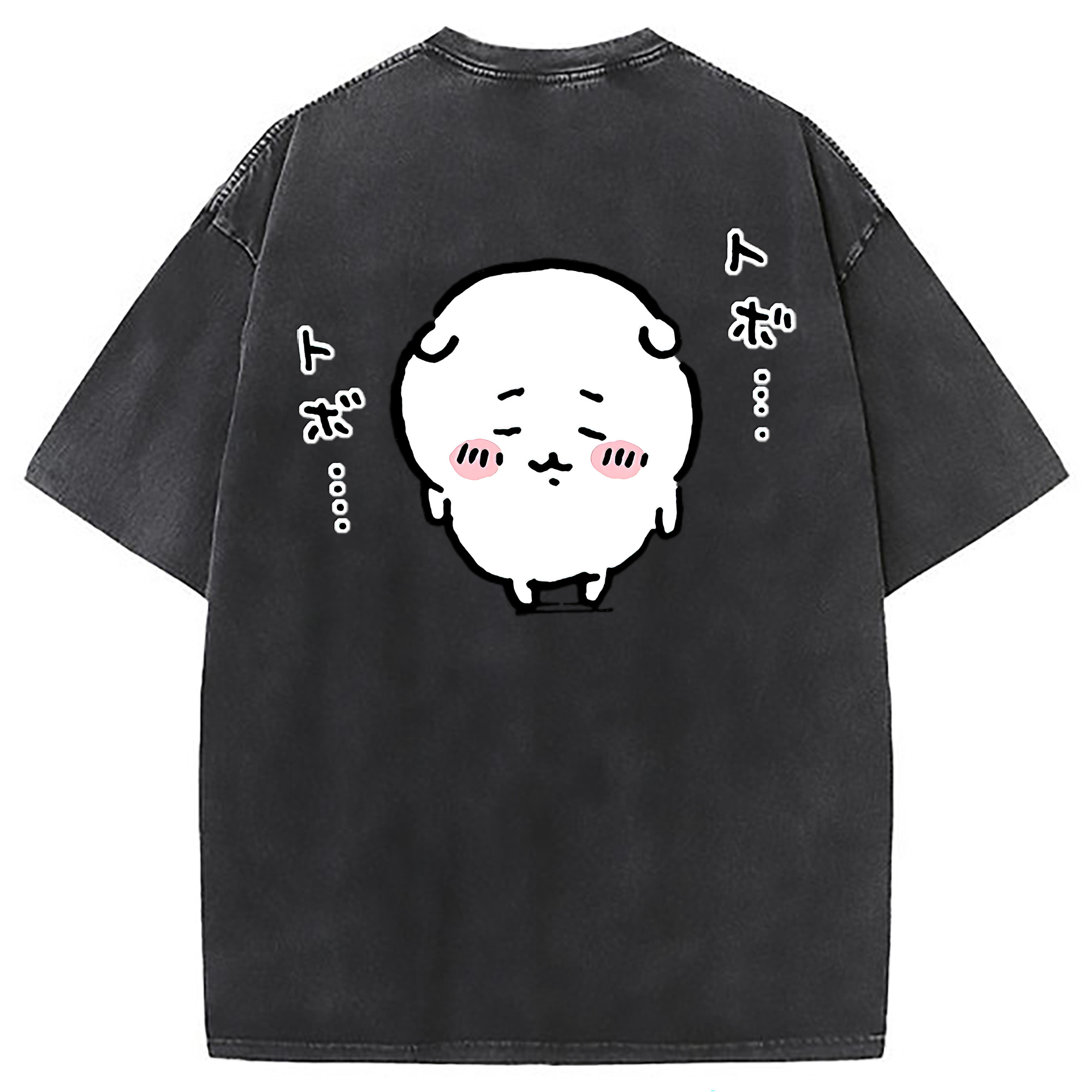 （画像用） ちいかわ ちいかわ Chii-kawa chiikawa 綿100% ヴィンテージ風 半袖Tシャツ（背面プリント）