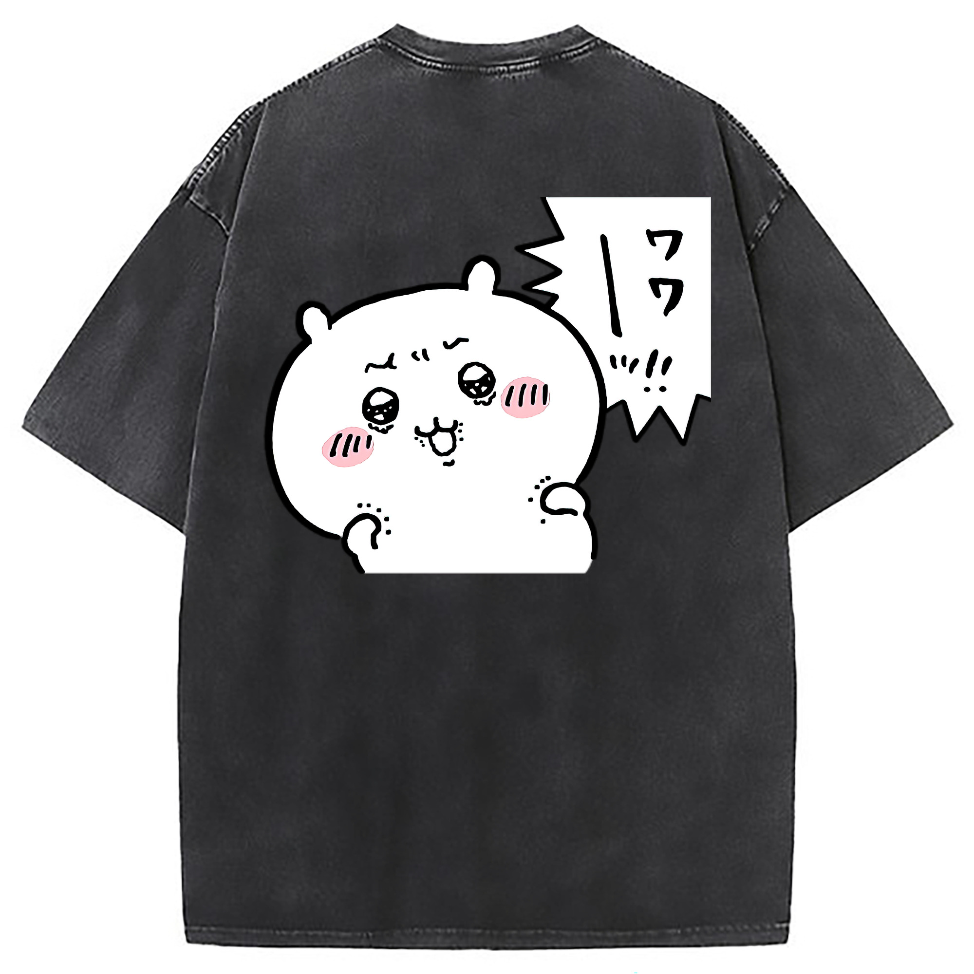 （画像用） ちいかわ ちいかわ Chii-kawa chiikawa 綿100% ヴィンテージ風 半袖Tシャツ（背面プリント）