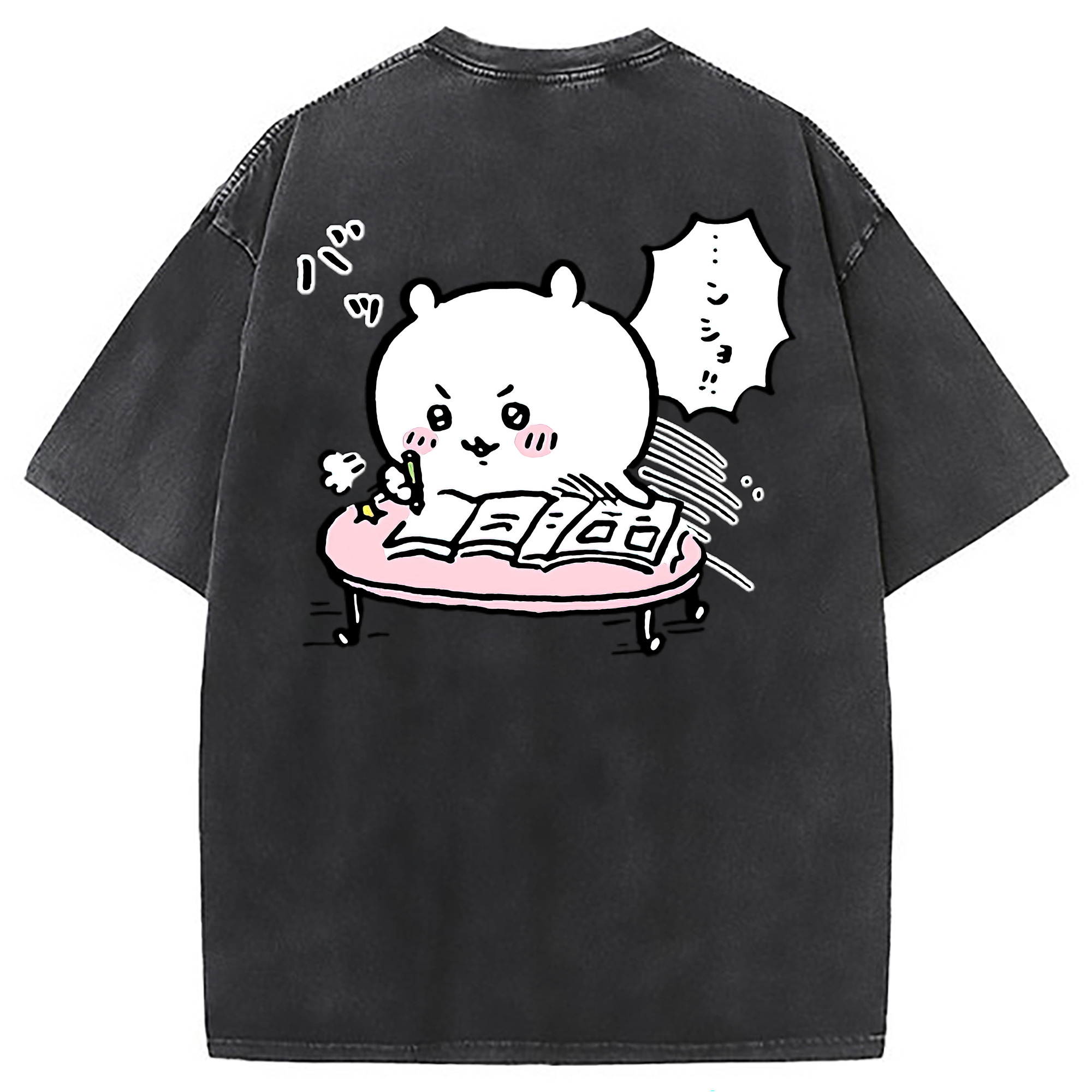 （画像用） ちいかわ ちいかわ Chii-kawa chiikawa 綿100% ヴィンテージ風 半袖Tシャツ（背面プリント）
